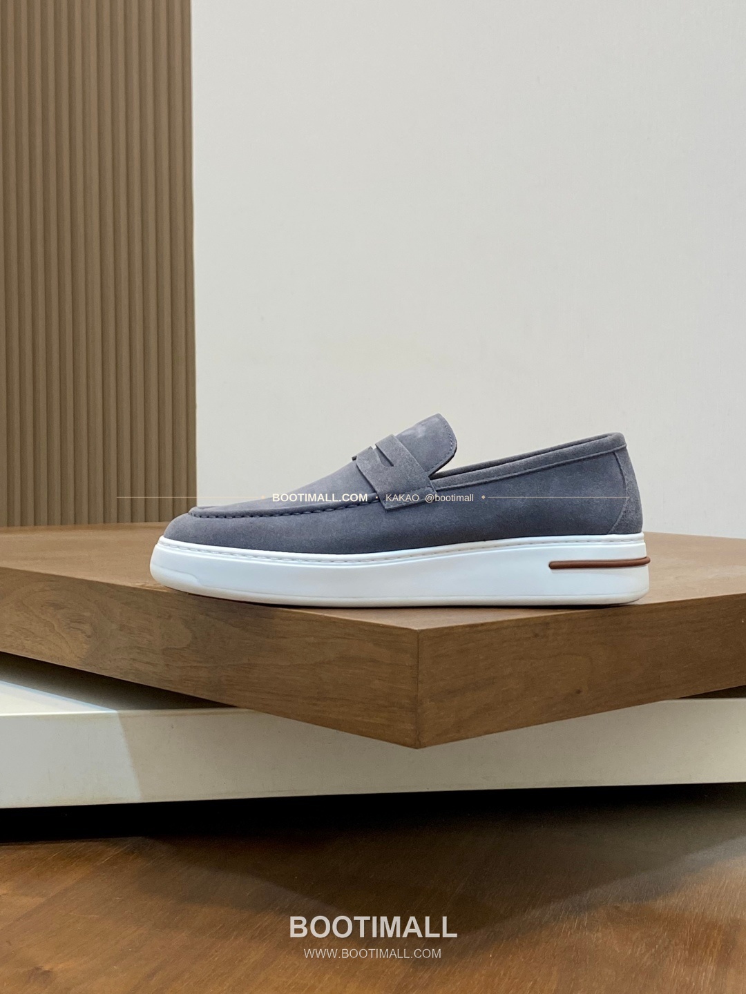 로로피아나 송아지가죽 스웨이드 믹스 로고 로퍼 그레이 Loro Piana Calfskin Suede Mix Logo Loafers 2