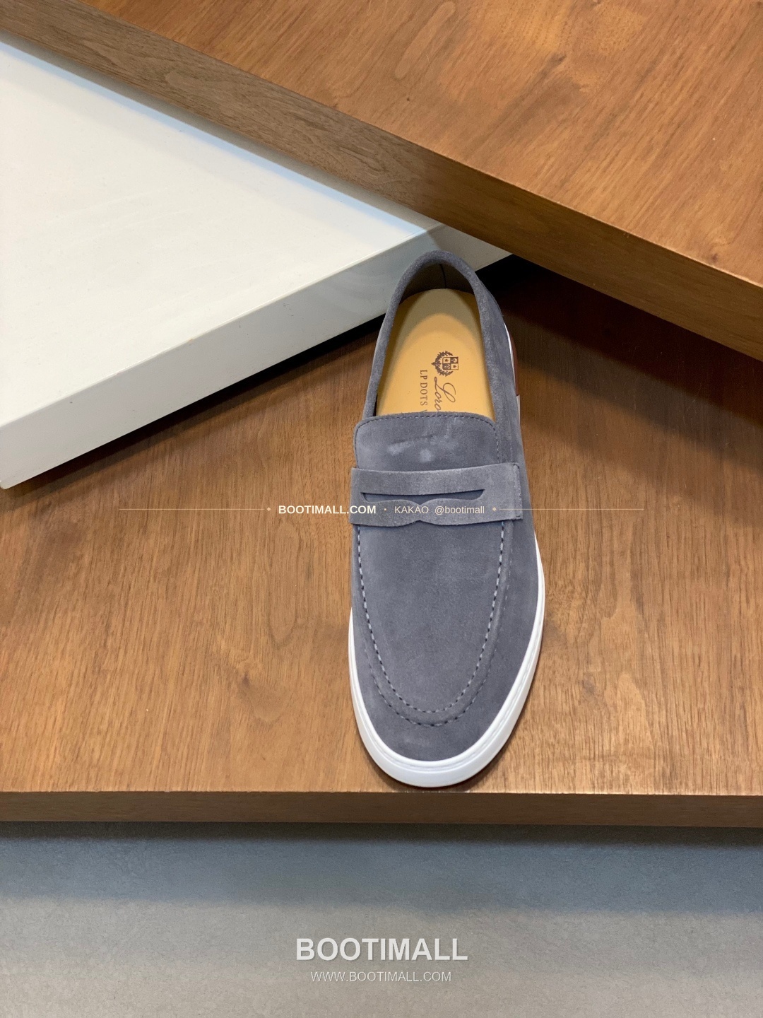 로로피아나 송아지가죽 스웨이드 믹스 로고 로퍼 그레이 Loro Piana Calfskin Suede Mix Logo Loafers 6