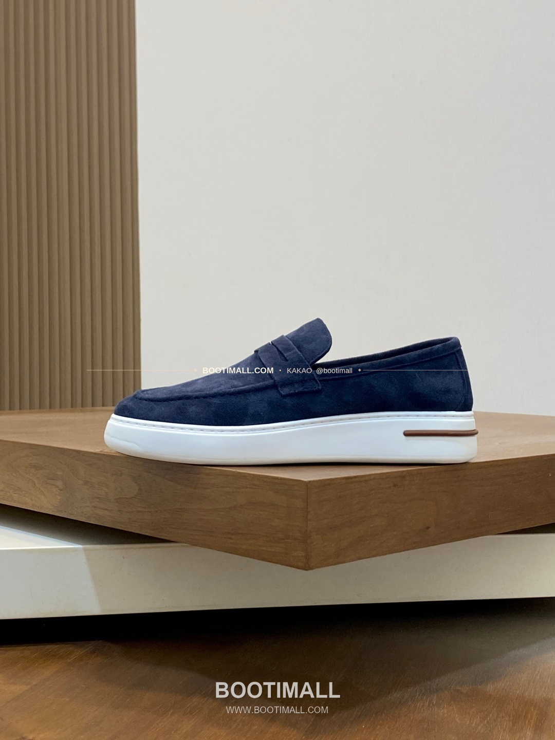 로로피아나 송아지가죽 스웨이드 믹스 로고 로퍼 네이비 Loro Piana Calfskin Suede Mix Logo Loafers 2