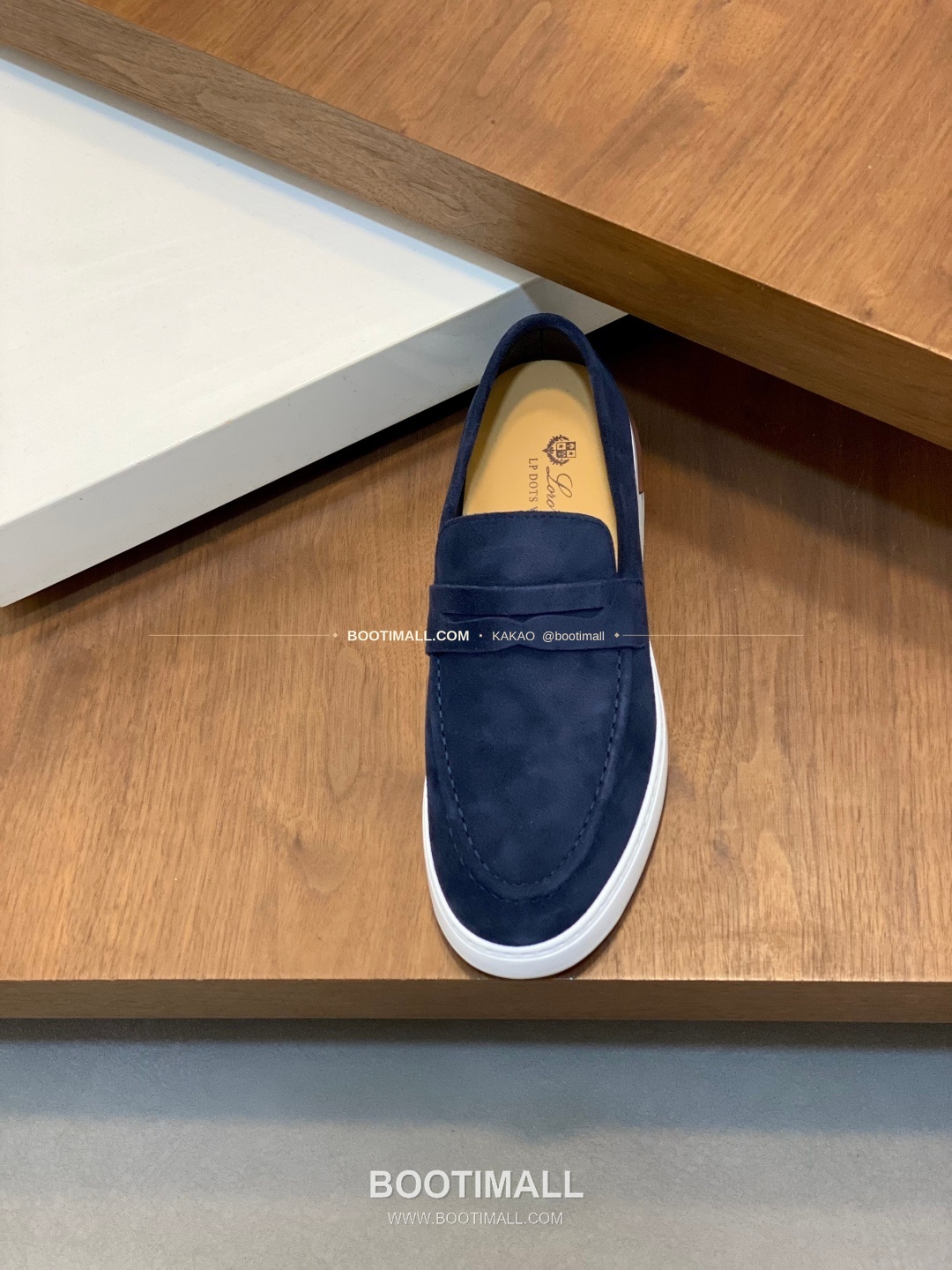 로로피아나 송아지가죽 스웨이드 믹스 로고 로퍼 네이비 Loro Piana Calfskin Suede Mix Logo Loafers 6