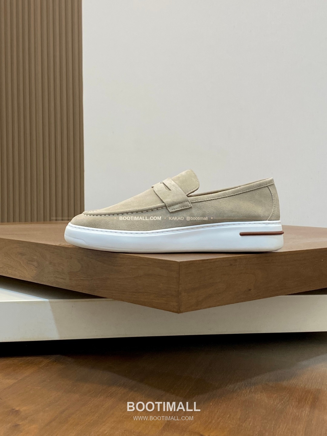 로로피아나 송아지가죽 스웨이드 믹스 로고 로퍼 아이보리 Loro Piana Calfskin Suede Mix Logo Loafers 2