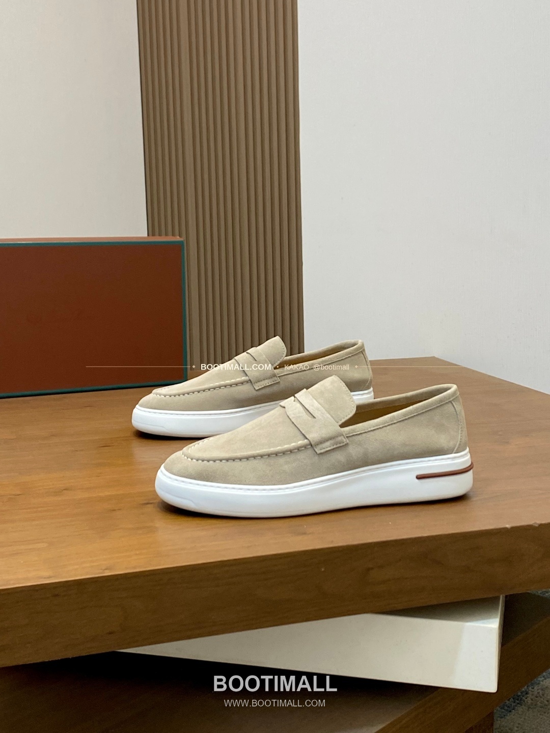 로로피아나 송아지가죽 스웨이드 믹스 로고 로퍼 아이보리 Loro Piana Calfskin Suede Mix Logo Loafers 3