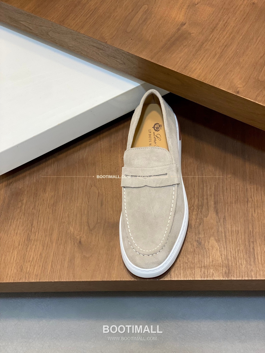 로로피아나 송아지가죽 스웨이드 믹스 로고 로퍼 아이보리 Loro Piana Calfskin Suede Mix Logo Loafers 6