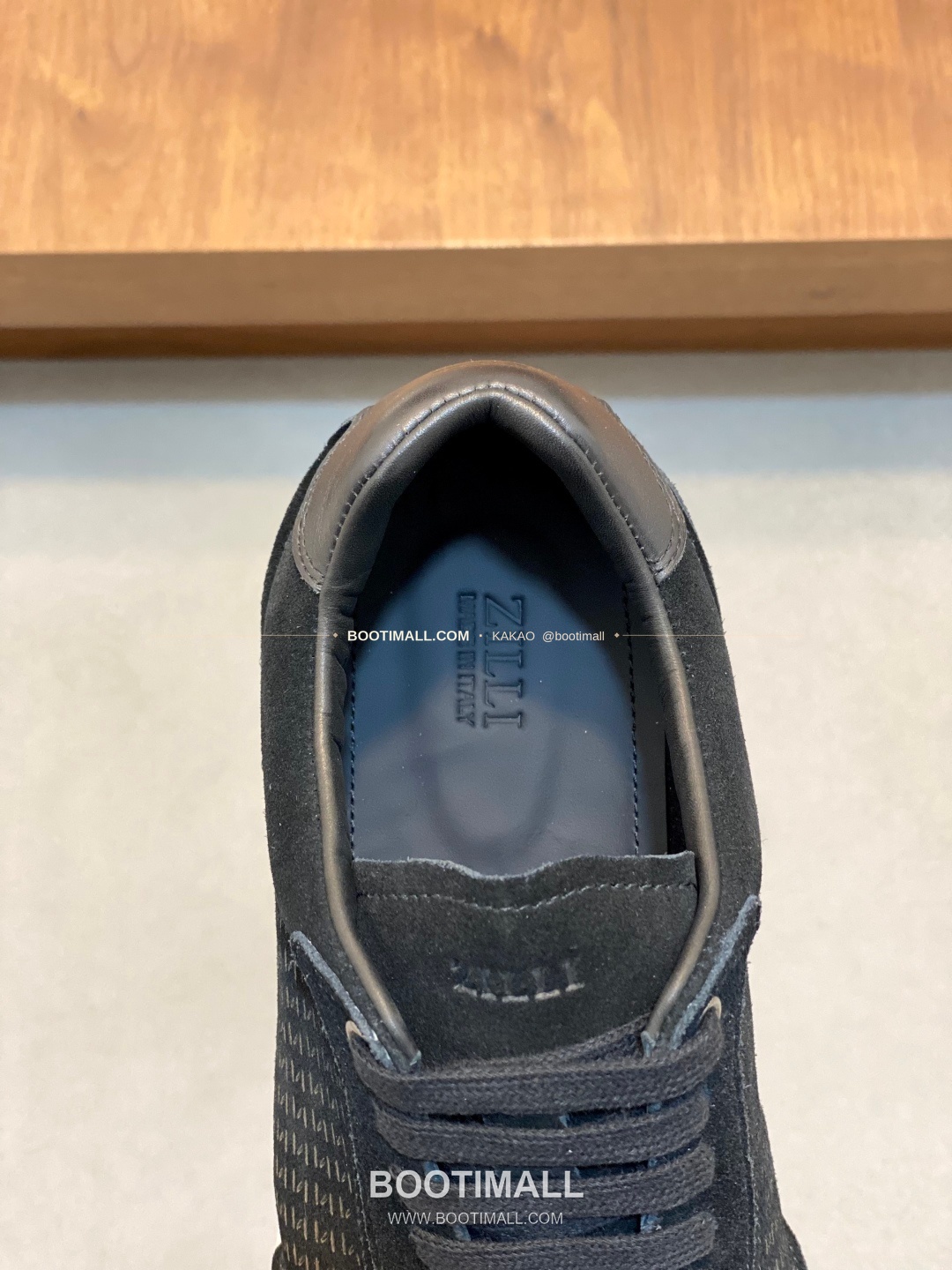 질리 그레인가죽 로고 레이스업 스니커즈 블랙 ZILLI Grained Calfskin Logo Lace-Up Sneakers 7