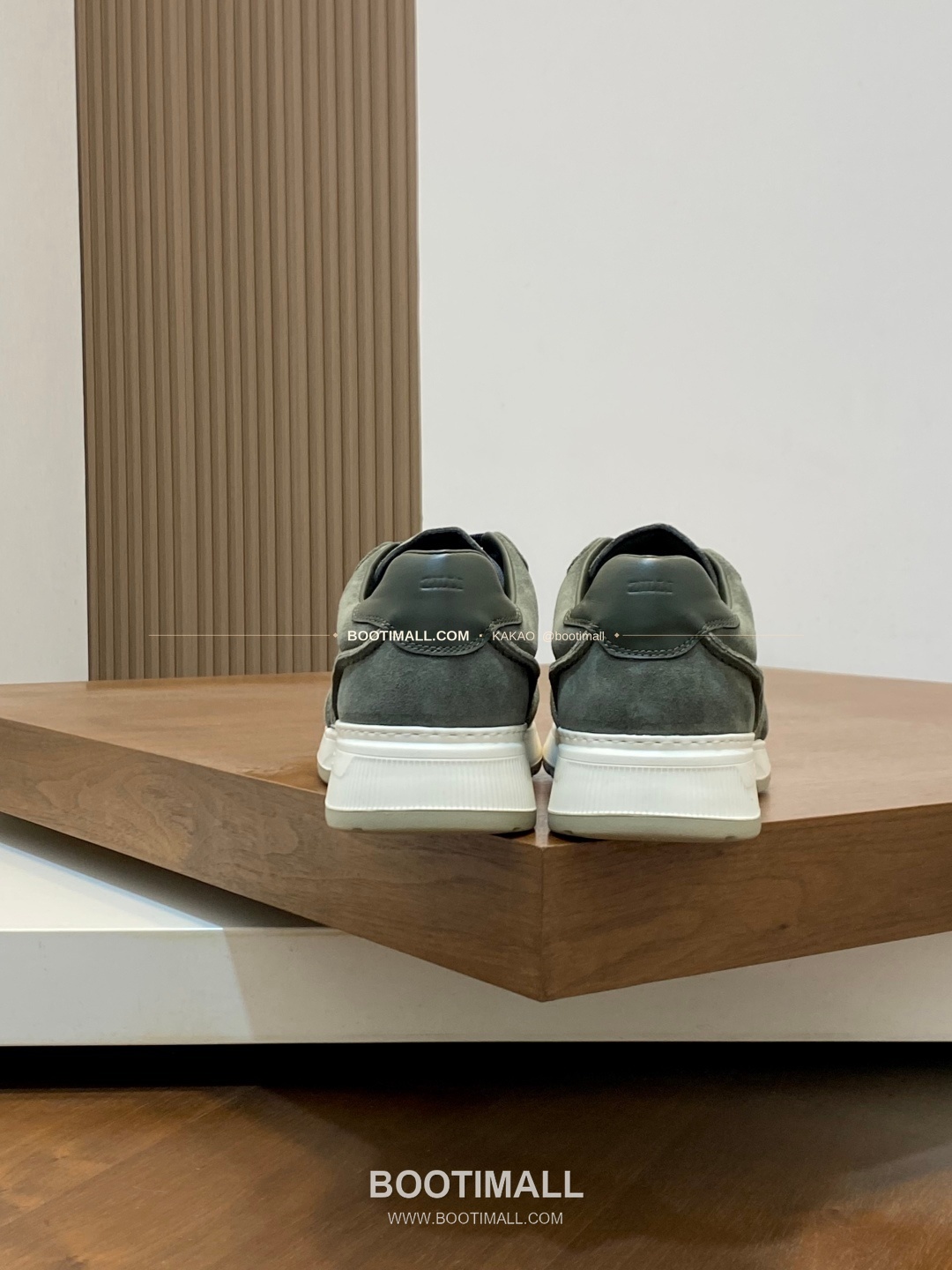 질리 그레인가죽 로고 레이스업 스니커즈 카키 ZILLI Grained Calfskin Logo Lace-Up Sneakers 8