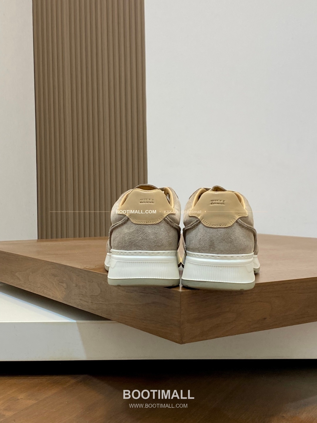 질리 그레인가죽 로고 레이스업 스니커즈 베이지 ZILLI Grained Calfskin Logo Lace-Up Sneakers 8