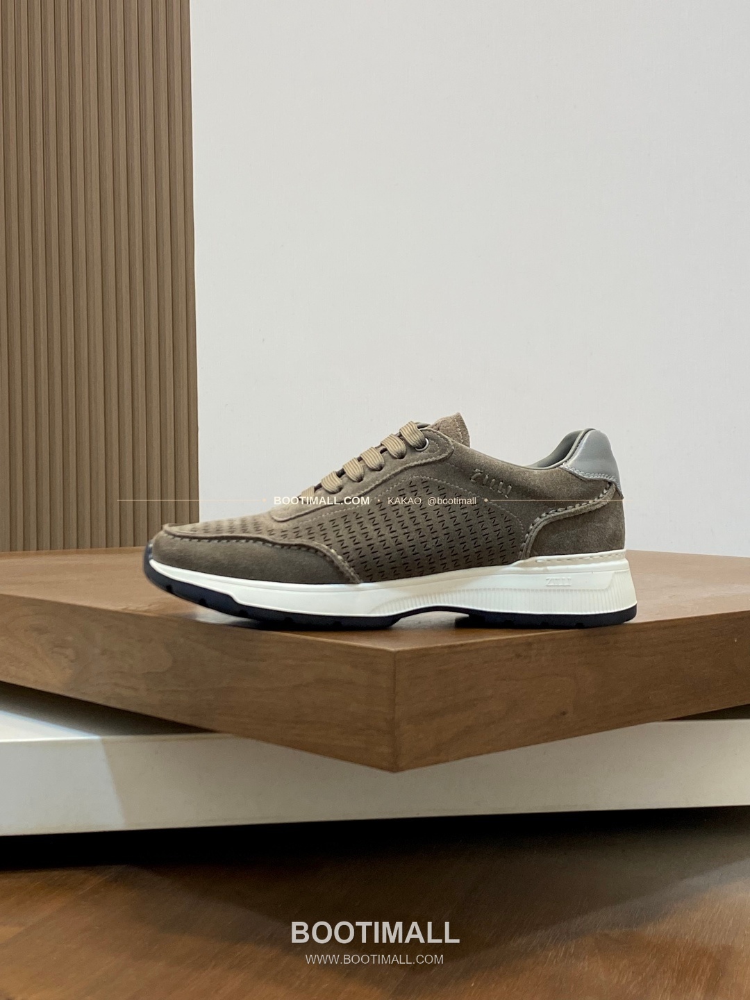 질리 그레인가죽 로고 레이스업 스니커즈 브라운 ZILLI Grained Calfskin Logo Lace-Up Sneakers 2