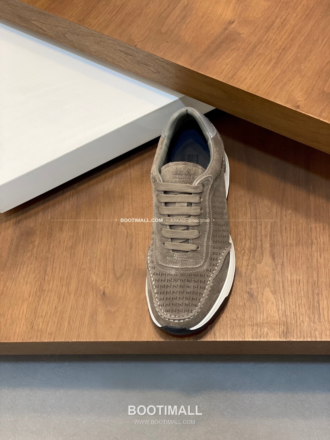 질리 그레인가죽 로고 레이스업 스니커즈 브라운 ZILLI Grained Calfskin Logo Lace-Up Sneakers 6