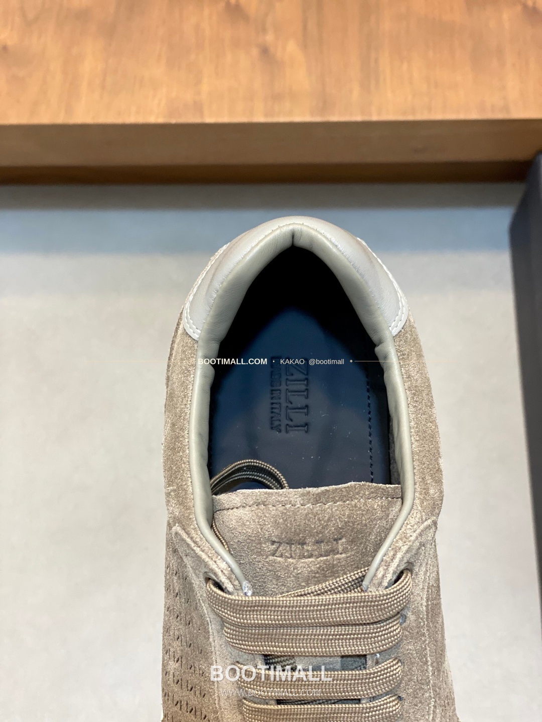 질리 그레인가죽 로고 레이스업 스니커즈 브라운 ZILLI Grained Calfskin Logo Lace-Up Sneakers 7