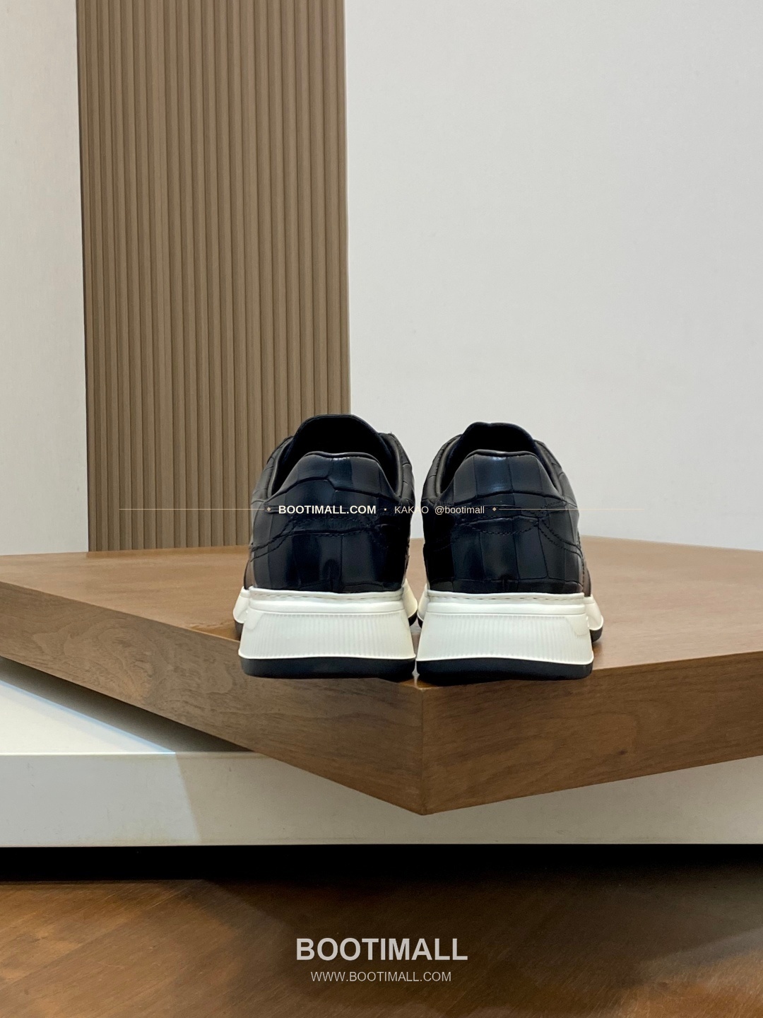 질리 그레인 송아지가죽 스티치 로고 레이스업 스니커즈 블랙 ZILLI Grained Calfskin Stitch Logo Lace-Up Sneakers 8