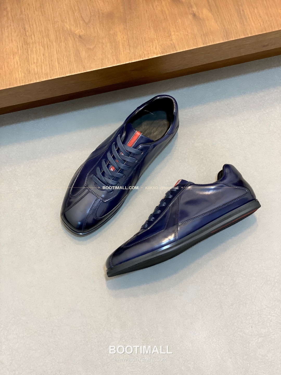 프라다 메쉬 가죽 믹스 로고 레이스업 스니커즈 네이비 Prada Mesh Calfskin Mix Logo Lace-Up Sneakers 5