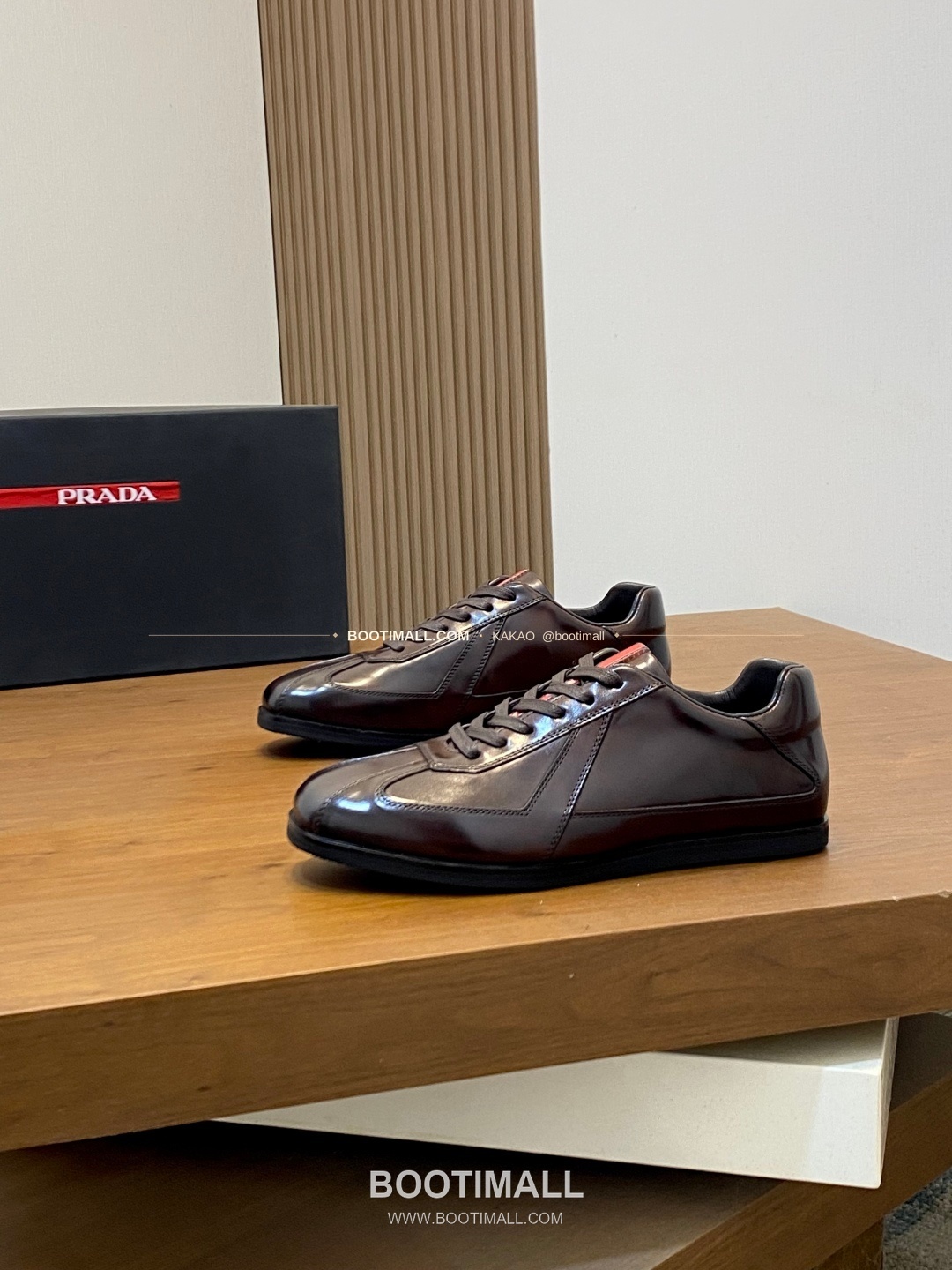 프라다 메쉬 가죽 믹스 로고 레이스업 스니커즈 브라운 Prada Mesh Calfskin Mix Logo Lace-Up Sneakers 3