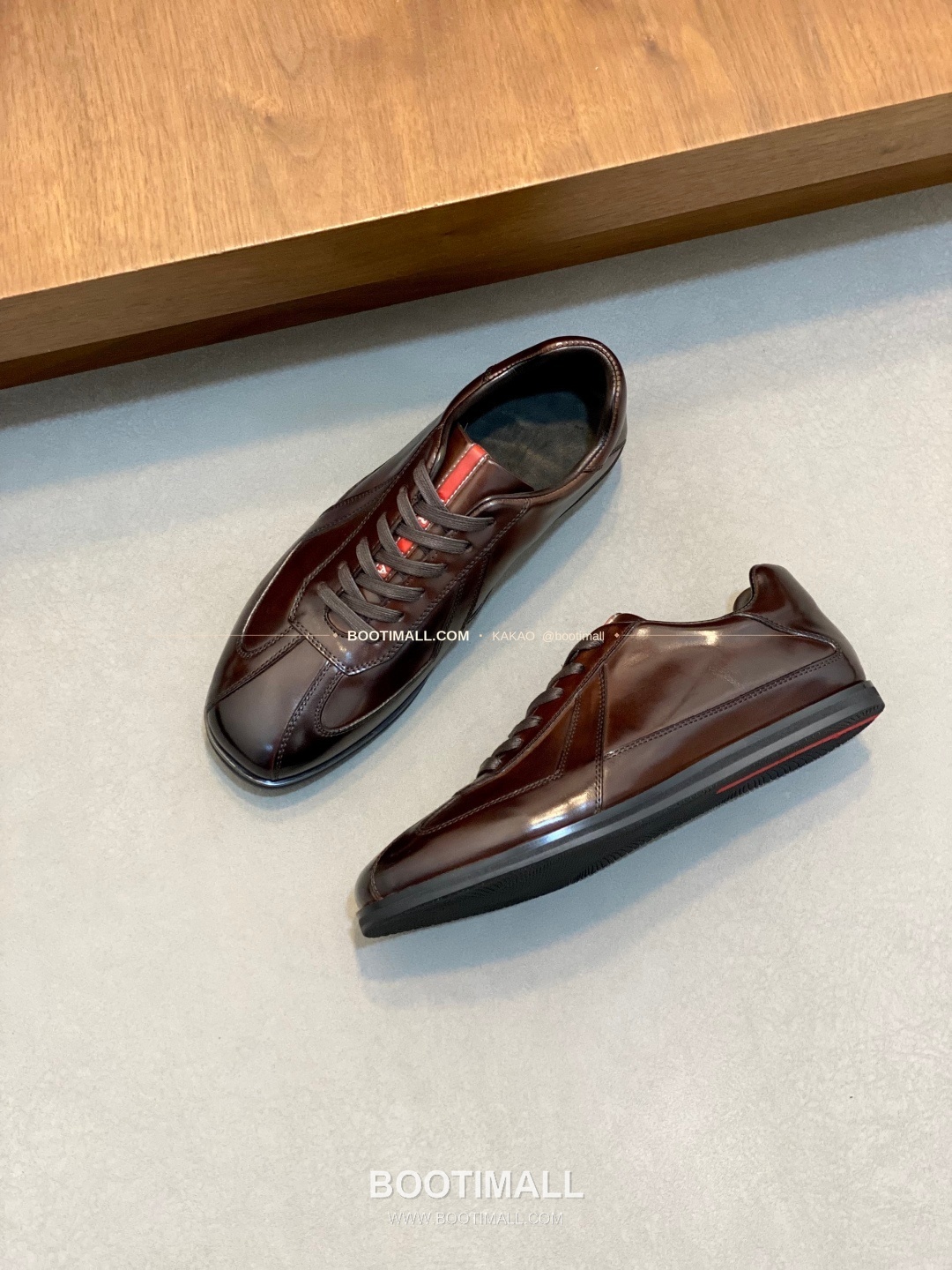 프라다 메쉬 가죽 믹스 로고 레이스업 스니커즈 브라운 Prada Mesh Calfskin Mix Logo Lace-Up Sneakers 5