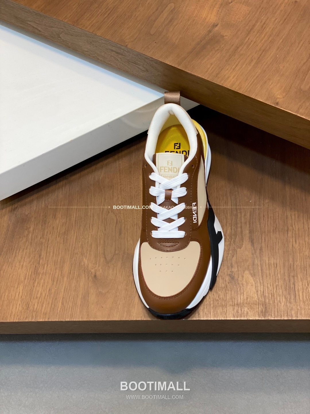 펜디 플로우 테크패브릭 레더 로고 밴딩 스니커즈 브라운 Fendi Flow Tech Fabric Leather Logo Band Sneakers 6