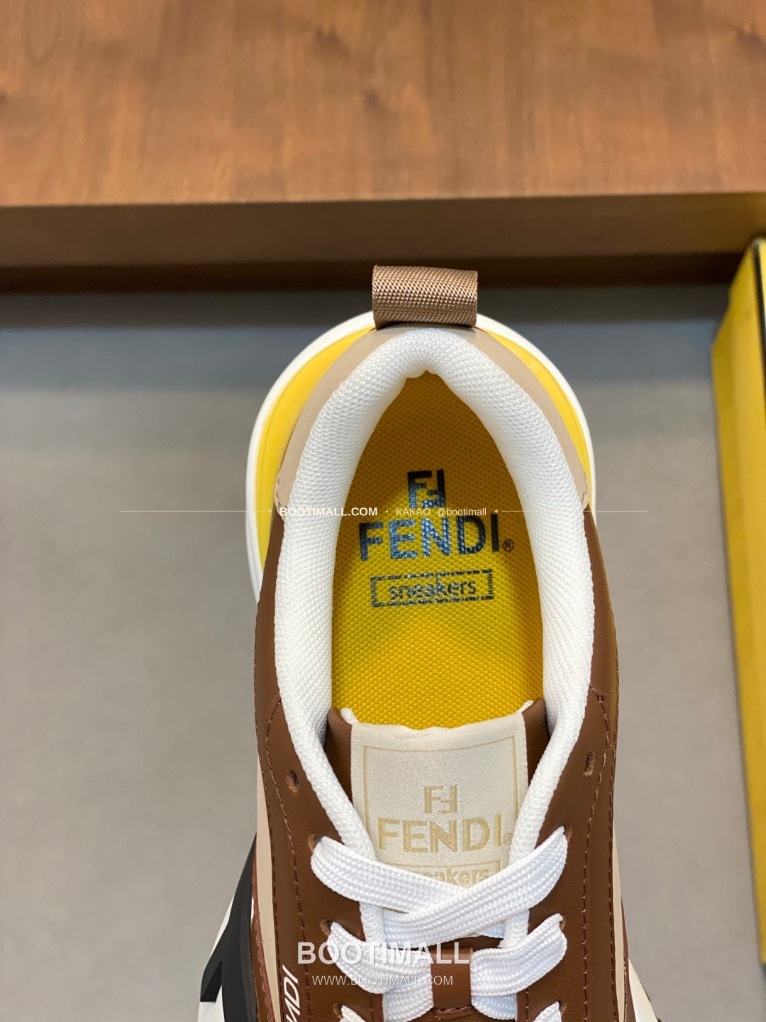 펜디 플로우 테크패브릭 레더 로고 밴딩 스니커즈 브라운 Fendi Flow Tech Fabric Leather Logo Band Sneakers 7