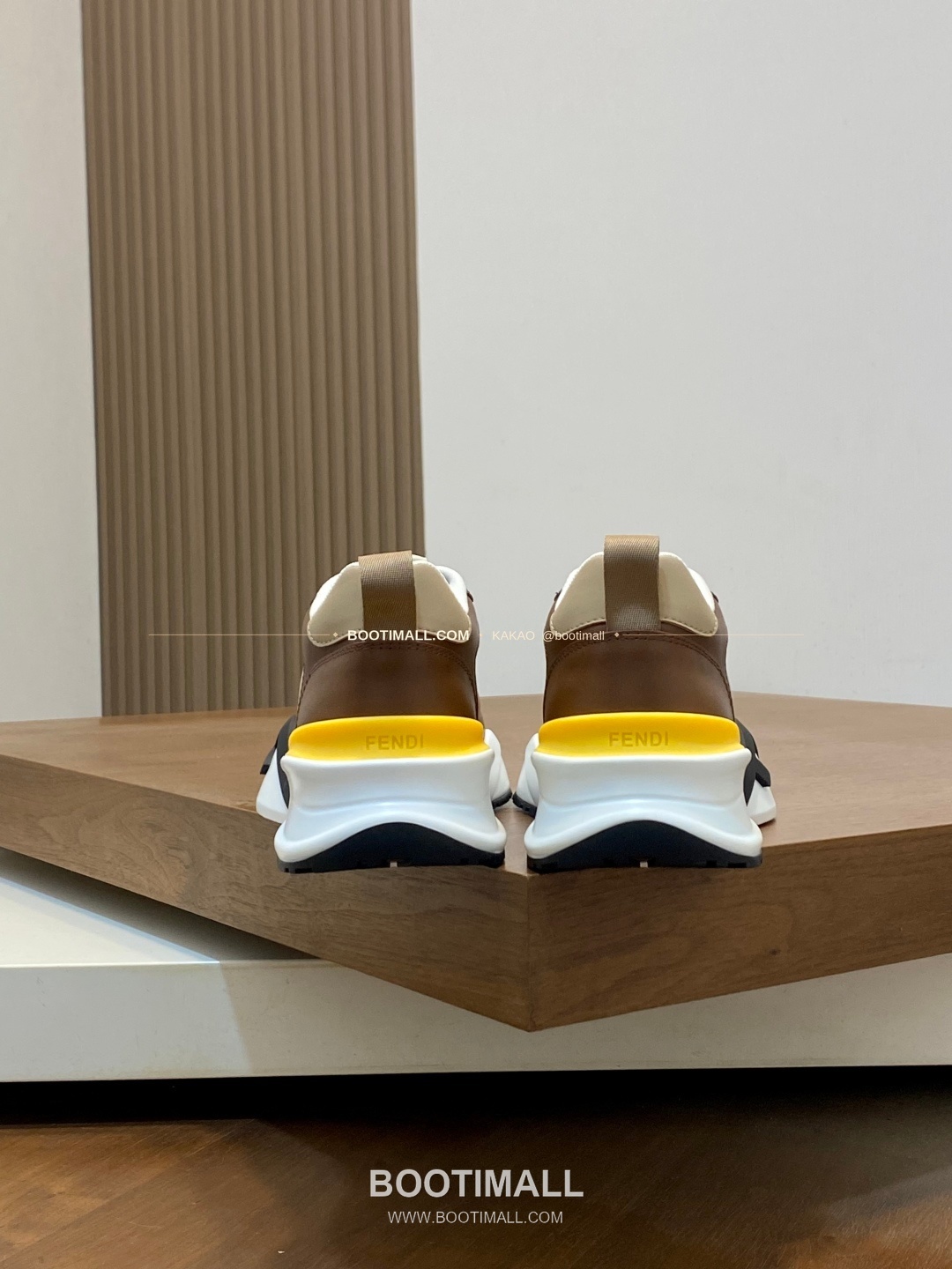 펜디 플로우 테크패브릭 레더 로고 밴딩 스니커즈 브라운 Fendi Flow Tech Fabric Leather Logo Band Sneakers 8