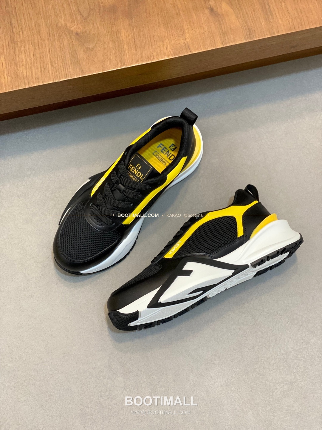 펜디 플로우 테크패브릭 레더 로고 밴딩 스니커즈 블랙 Fendi Flow Tech Fabric Leather Logo Band Sneakers 5