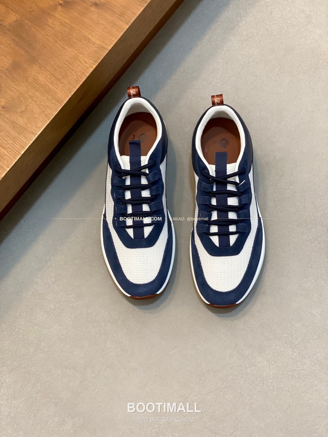 로로피아나 캐시미어 플라이니트 메쉬 레더 로고 레이스업 스니커즈 Loro Piana Cashmere Flyknit Mesh Leather Logo Lace-Up Sneakers 1