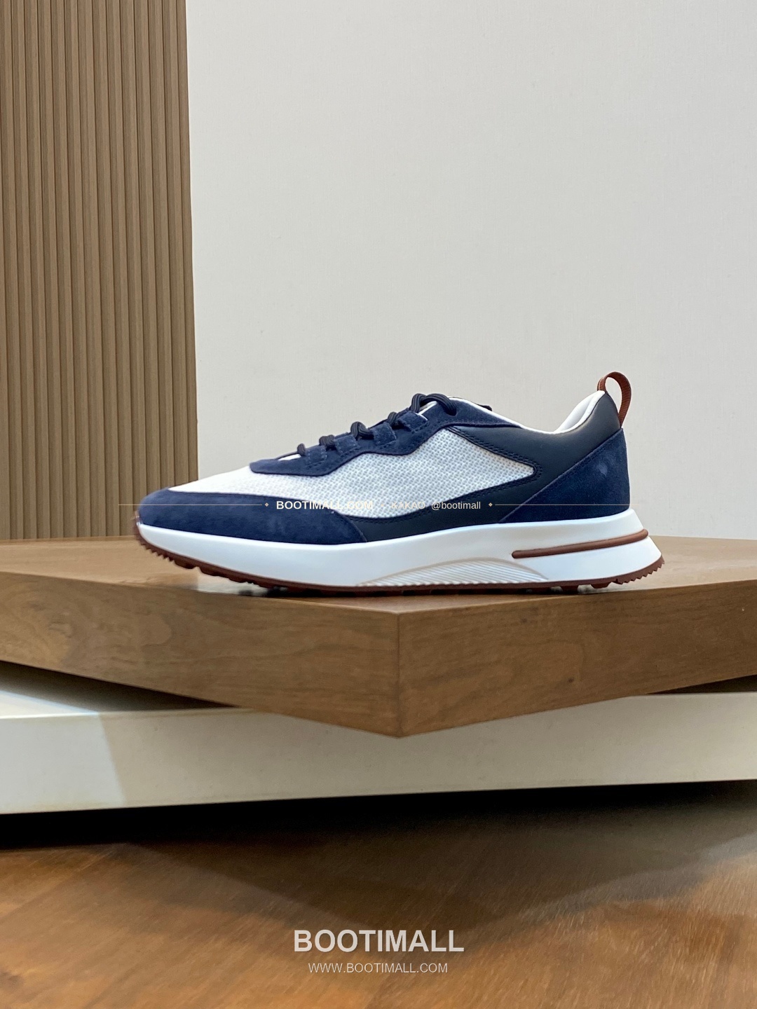 로로피아나 캐시미어 플라이니트 메쉬 레더 로고 레이스업 스니커즈 Loro Piana Cashmere Flyknit Mesh Leather Logo Lace-Up Sneakers 2