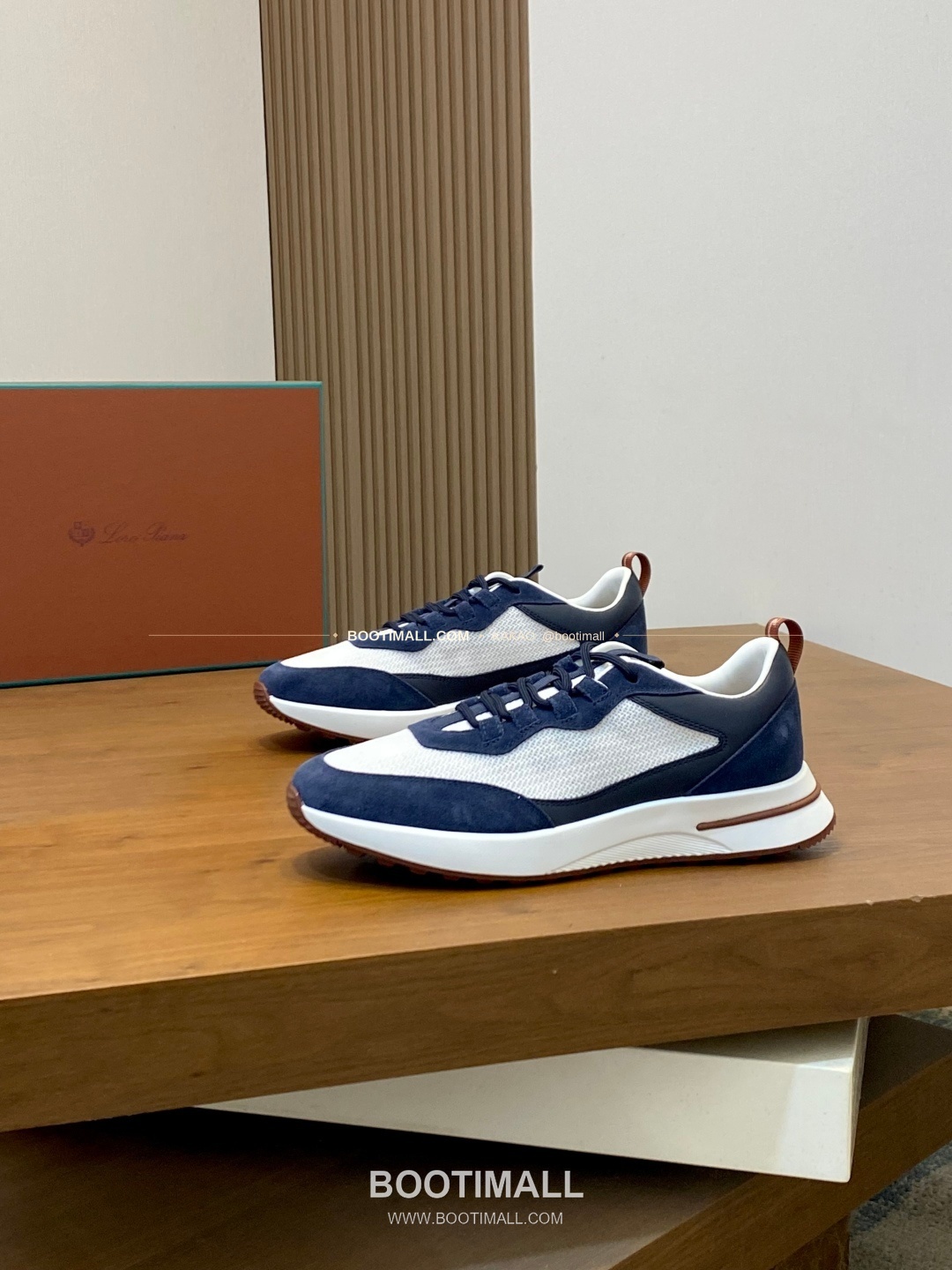 로로피아나 캐시미어 플라이니트 메쉬 레더 로고 레이스업 스니커즈 Loro Piana Cashmere Flyknit Mesh Leather Logo Lace-Up Sneakers 3