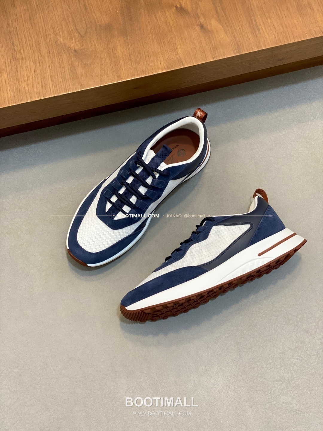 로로피아나 캐시미어 플라이니트 메쉬 레더 로고 레이스업 스니커즈 Loro Piana Cashmere Flyknit Mesh Leather Logo Lace-Up Sneakers 5