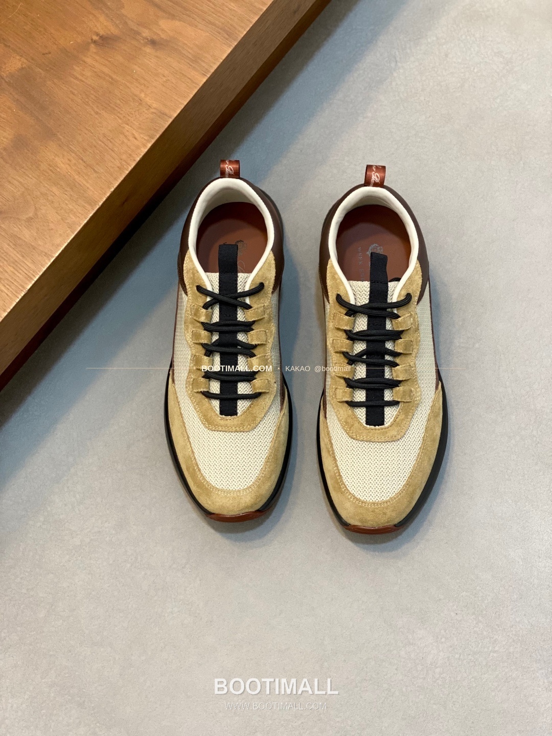 로로피아나 캐시미어 플라이니트 메쉬 레더 로고 레이스업 스니커즈 Loro Piana Cashmere Flyknit Mesh Leather Logo Lace-Up Sneakers 1