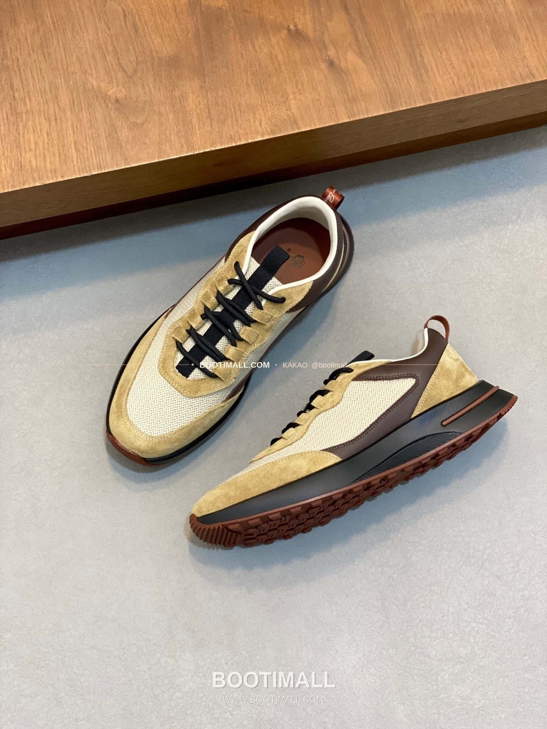 로로피아나 캐시미어 플라이니트 메쉬 레더 로고 레이스업 스니커즈 Loro Piana Cashmere Flyknit Mesh Leather Logo Lace-Up Sneakers 5