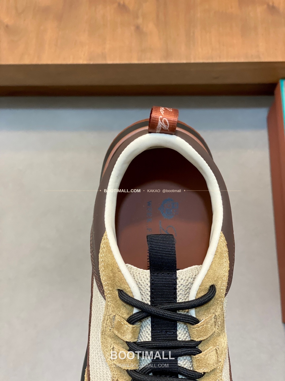 로로피아나 캐시미어 플라이니트 메쉬 레더 로고 레이스업 스니커즈 Loro Piana Cashmere Flyknit Mesh Leather Logo Lace-Up Sneakers 7