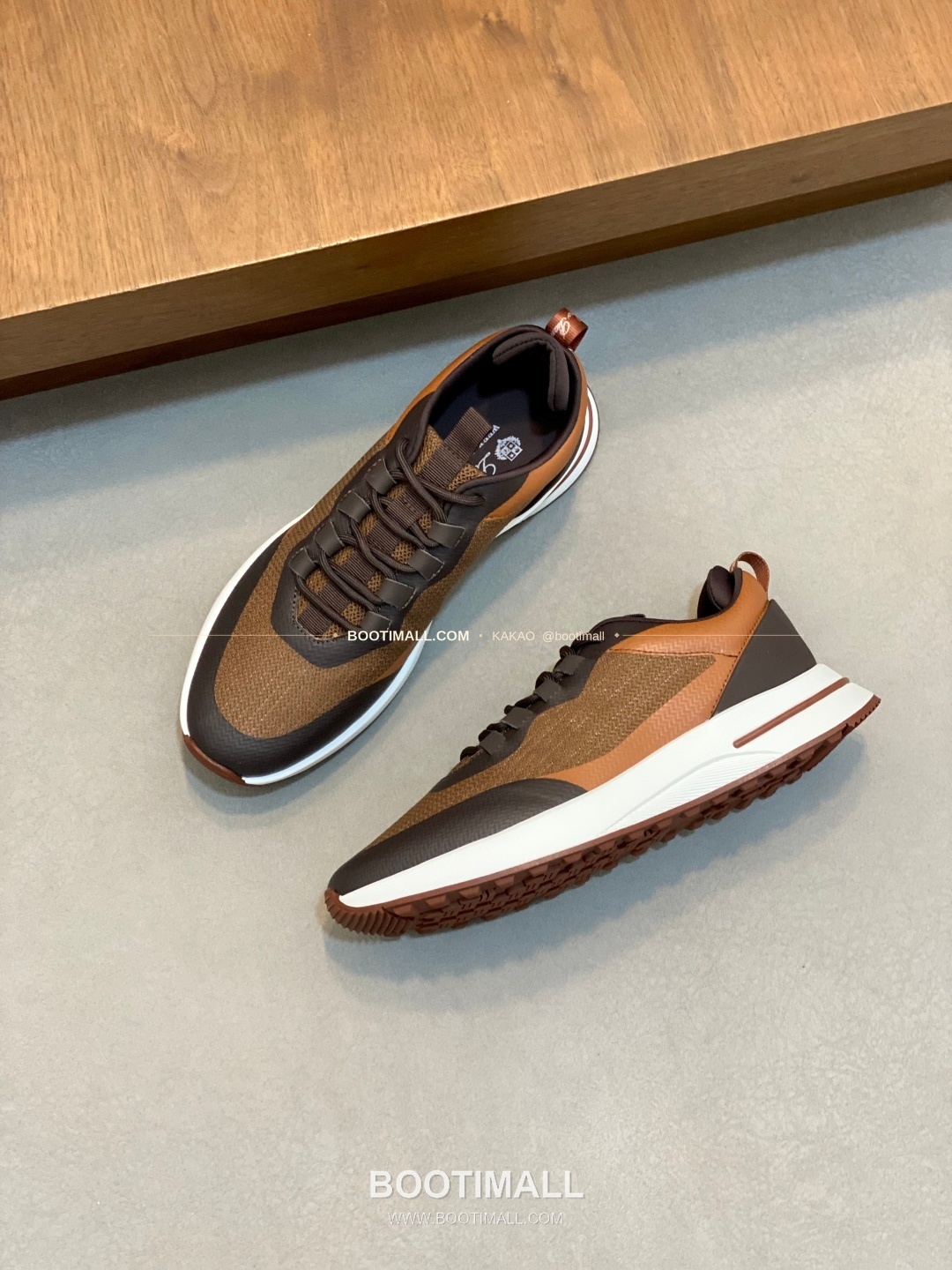 로로피아나 캐시미어 플라이니트 메쉬 로고 레이스업 스니커즈 브라운 Loro Piana Cashmere Flyknit Mesh Logo Lace-Up Sneakers 5