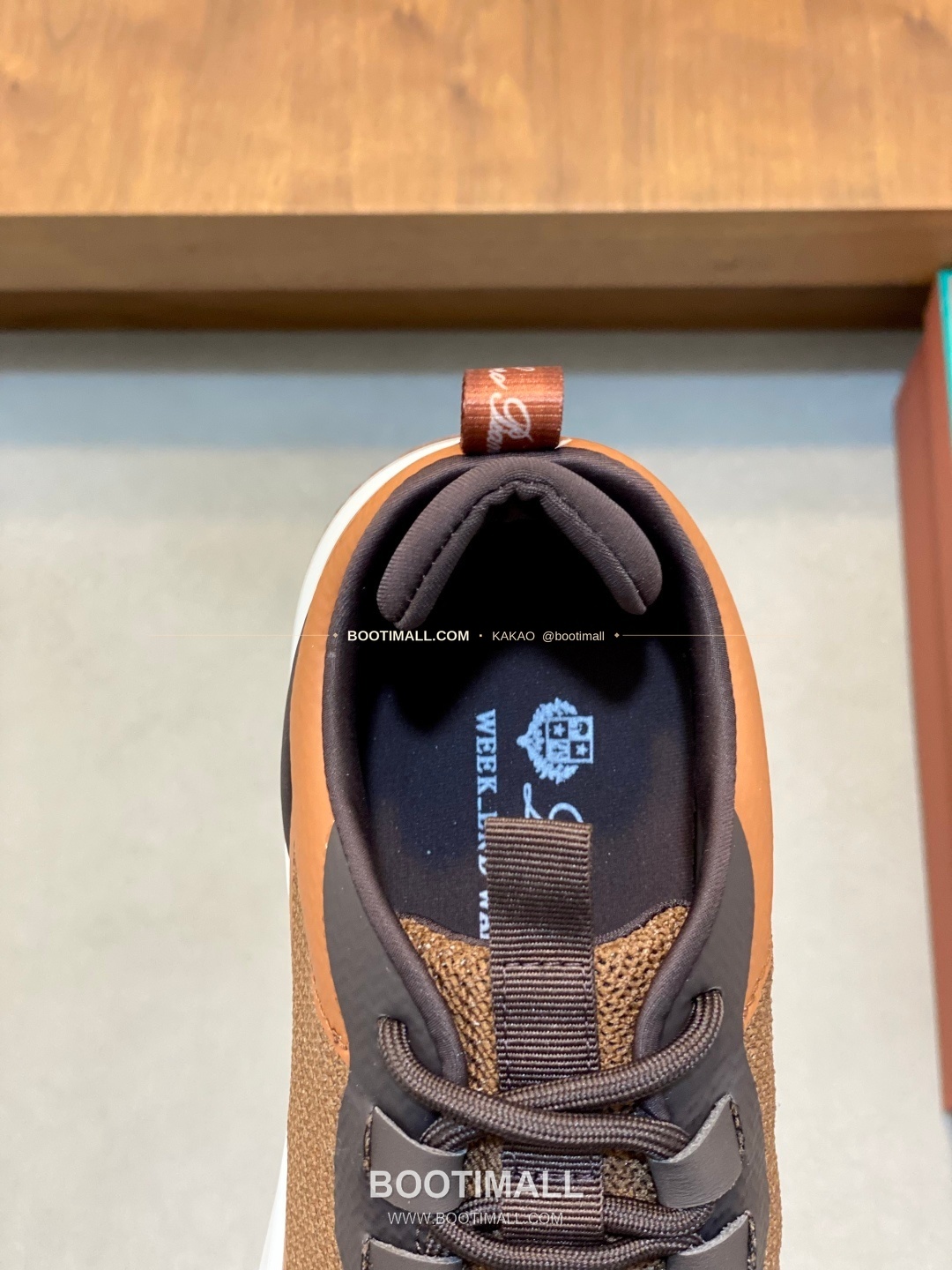 로로피아나 캐시미어 플라이니트 메쉬 로고 레이스업 스니커즈 브라운 Loro Piana Cashmere Flyknit Mesh Logo Lace-Up Sneakers 7