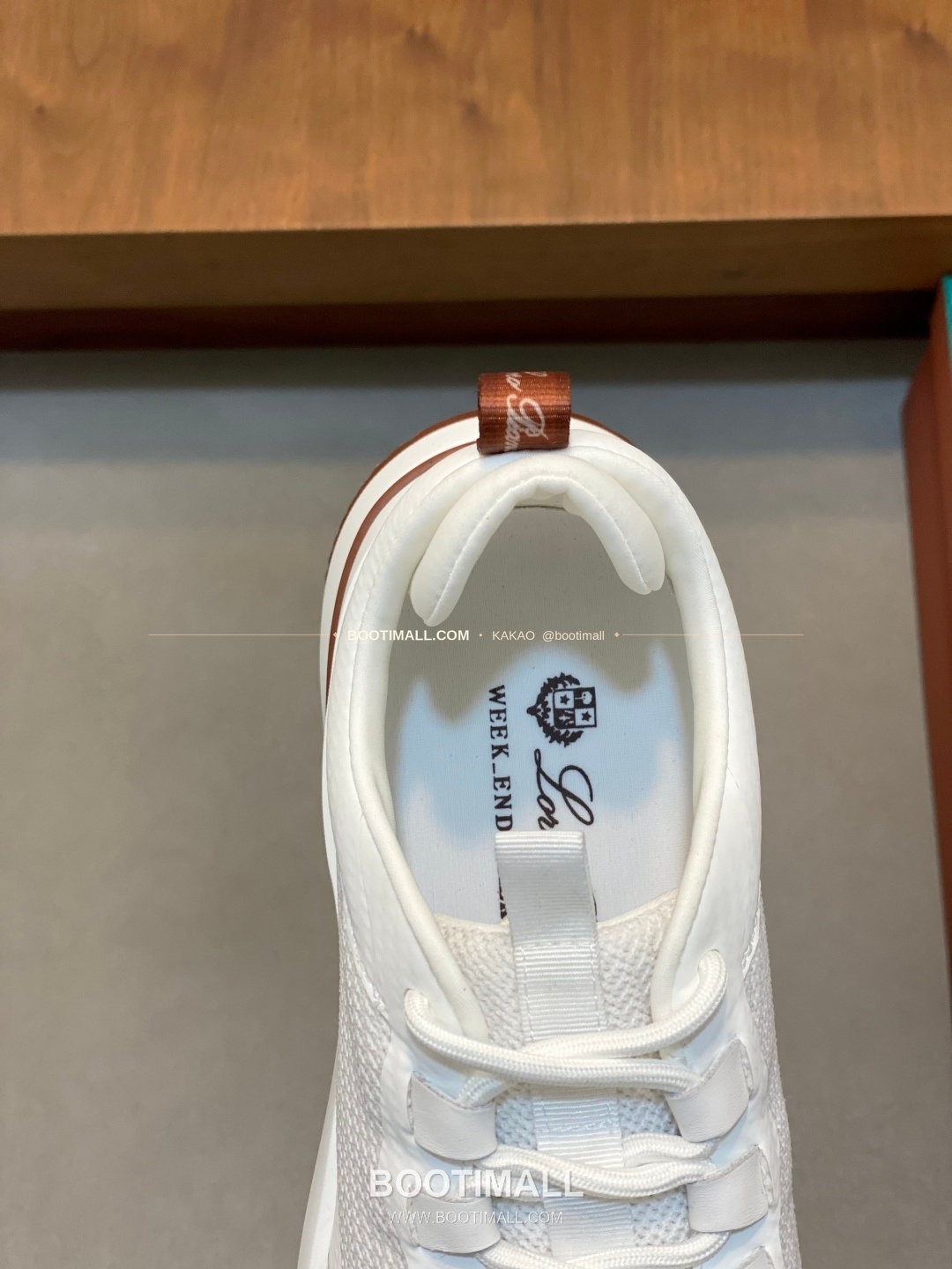 로로피아나 캐시미어 플라이니트 메쉬 로고 레이스업 스니커즈 화이트 Loro Piana Cashmere Flyknit Mesh Logo Lace-Up Sneakers 7