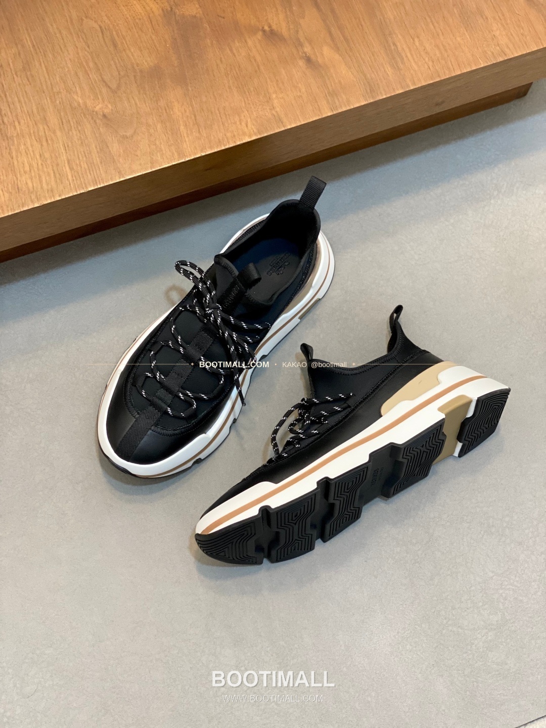 에르메스 바운싱 송아지가죽 엘라스틱 패브릭 로고 레이스업 스니커즈 블랙 Hermes Bouncing Calfskin Elastic Fabric Logo Lace-Up Sneakers 5