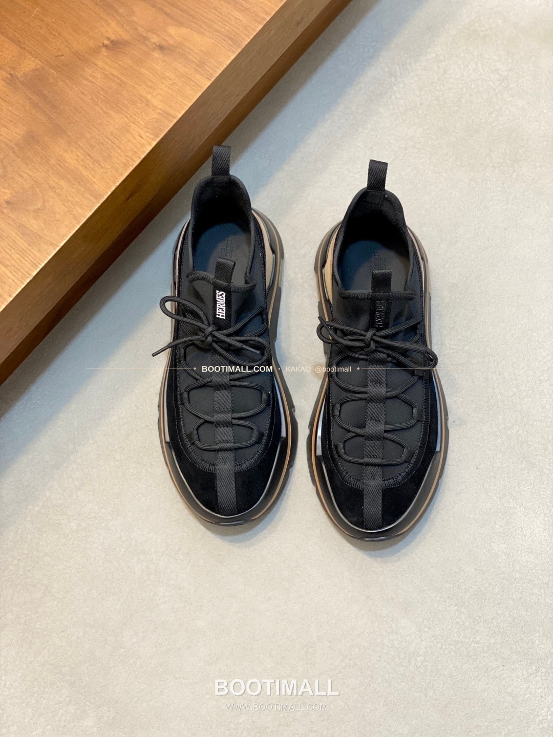 에르메스 바운싱 송아지가죽 엘라스틱 패브릭 로고 레이스업 스니커즈 Hermes Bouncing Calfskin Elastic Fabric Logo Lace-Up Sneakers 1