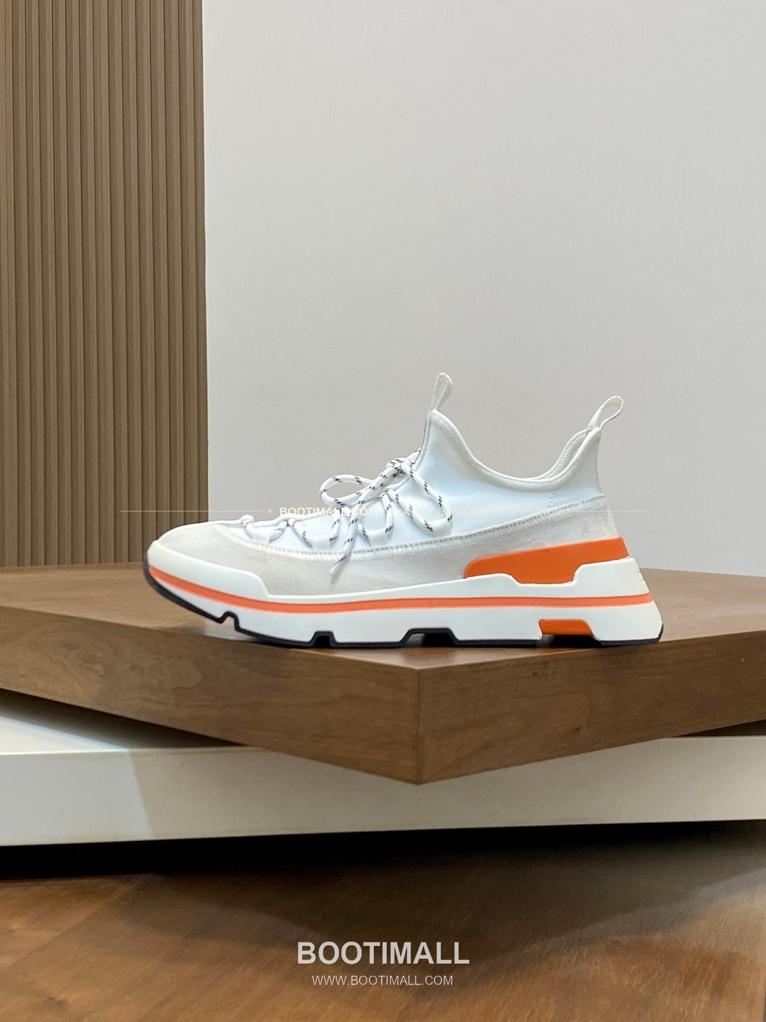 에르메스 바운싱 송아지가죽 엘라스틱 패브릭 로고 레이스업 스니커즈 화이트 Hermes Bouncing Calfskin Elastic Fabric Logo Lace-Up Sneakers 2