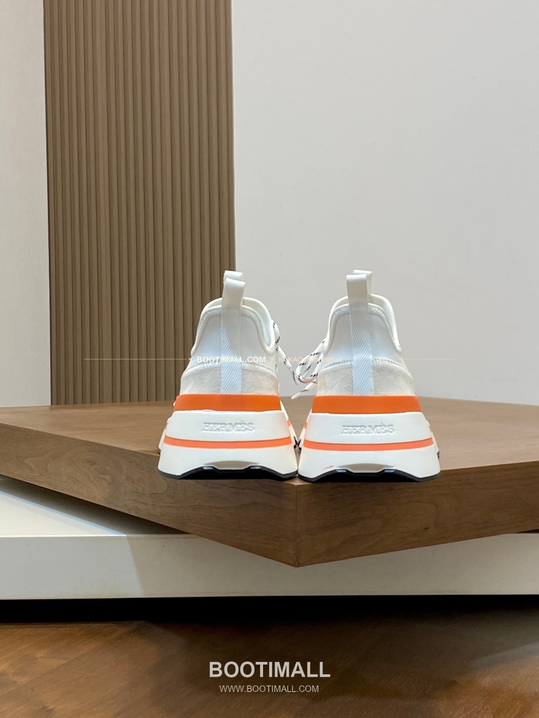 에르메스 바운싱 송아지가죽 엘라스틱 패브릭 로고 레이스업 스니커즈 화이트 Hermes Bouncing Calfskin Elastic Fabric Logo Lace-Up Sneakers 8