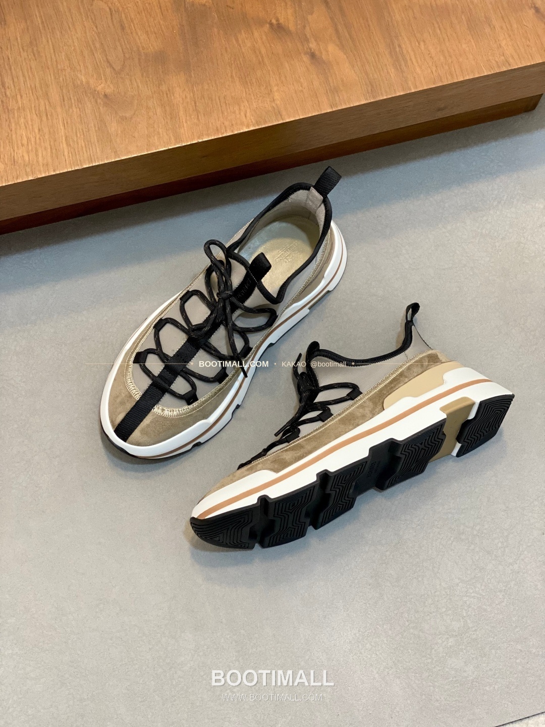 에르메스 바운싱 송아지가죽 엘라스틱 패브릭 로고 레이스업 스니커즈 카키 Hermes Bouncing Calfskin Elastic Fabric Logo Lace-Up Sneakers 5