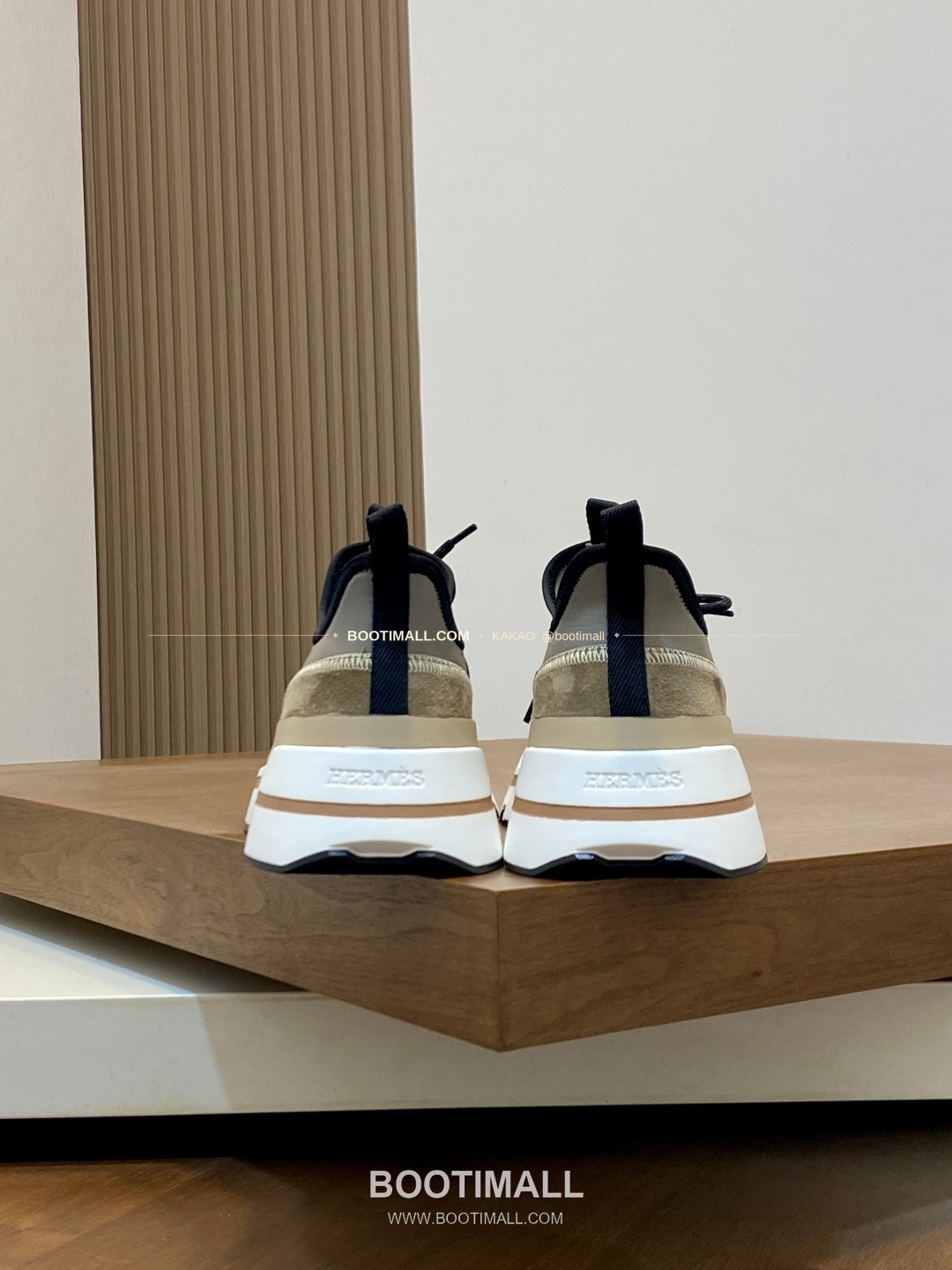 에르메스 바운싱 송아지가죽 엘라스틱 패브릭 로고 레이스업 스니커즈 카키 Hermes Bouncing Calfskin Elastic Fabric Logo Lace-Up Sneakers 8