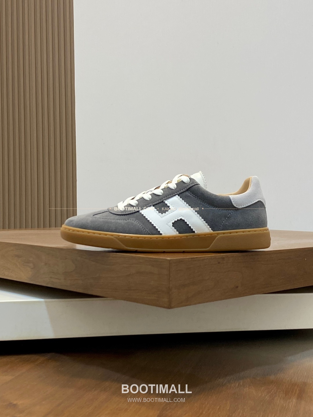 호간 H패치 송아지가죽 믹스 로고 레이스업 스니커즈 그레이 Hogan H Patch Calfskin Mix Logo Lace-Up Sneakers 2