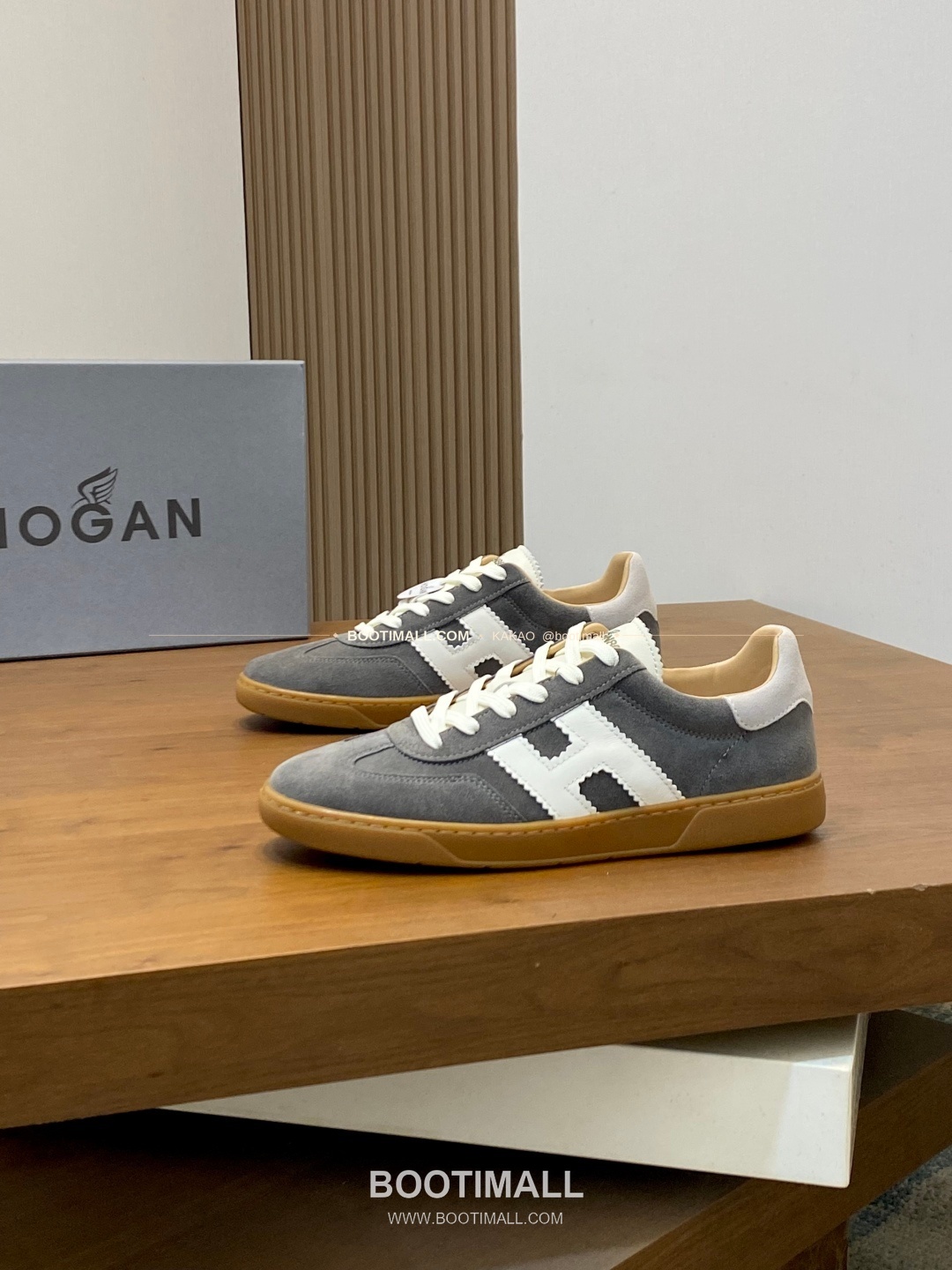 호간 H패치 송아지가죽 믹스 로고 레이스업 스니커즈 그레이 Hogan H Patch Calfskin Mix Logo Lace-Up Sneakers 3