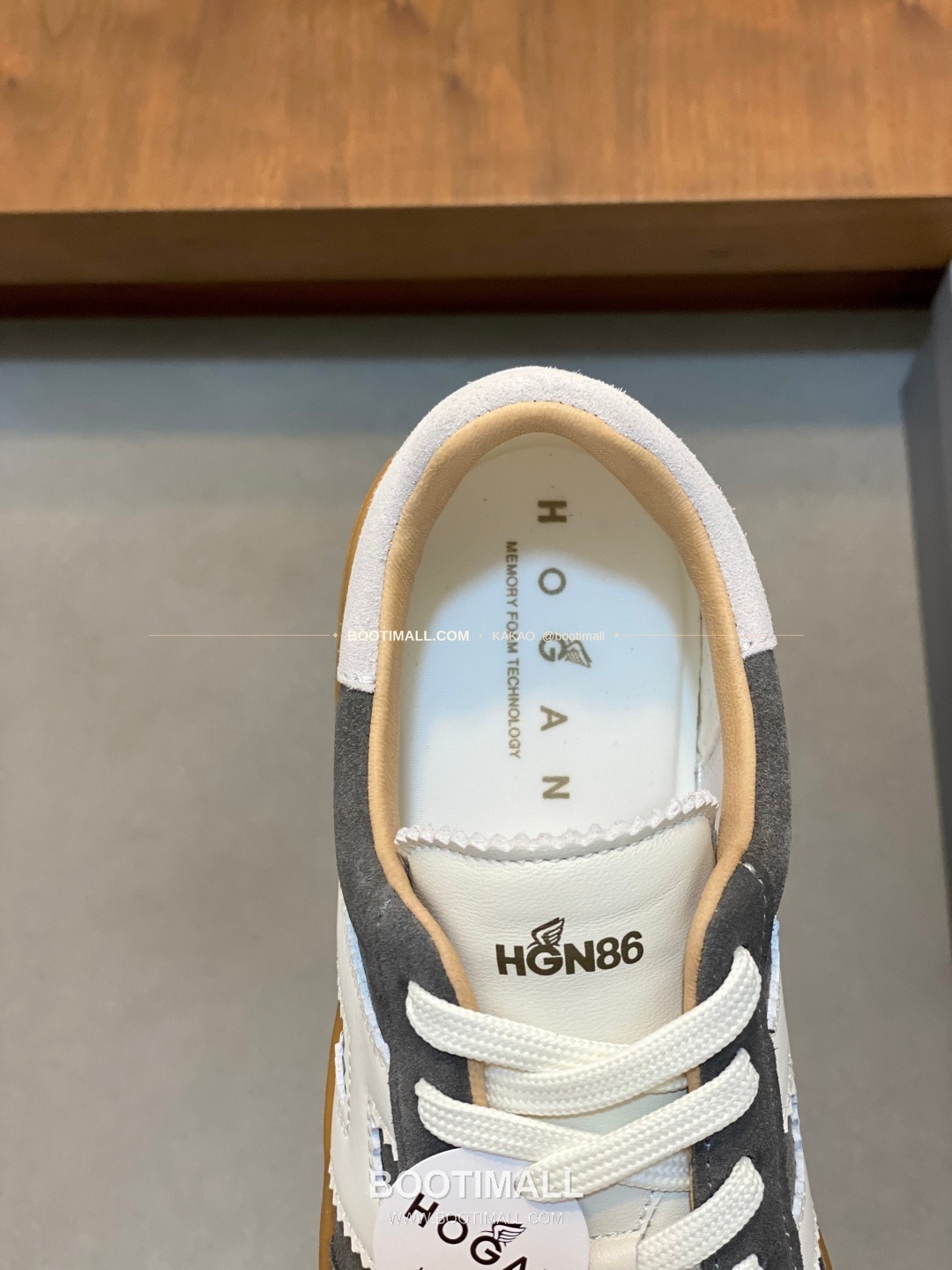 호간 H패치 송아지가죽 믹스 로고 레이스업 스니커즈 그레이 Hogan H Patch Calfskin Mix Logo Lace-Up Sneakers 7