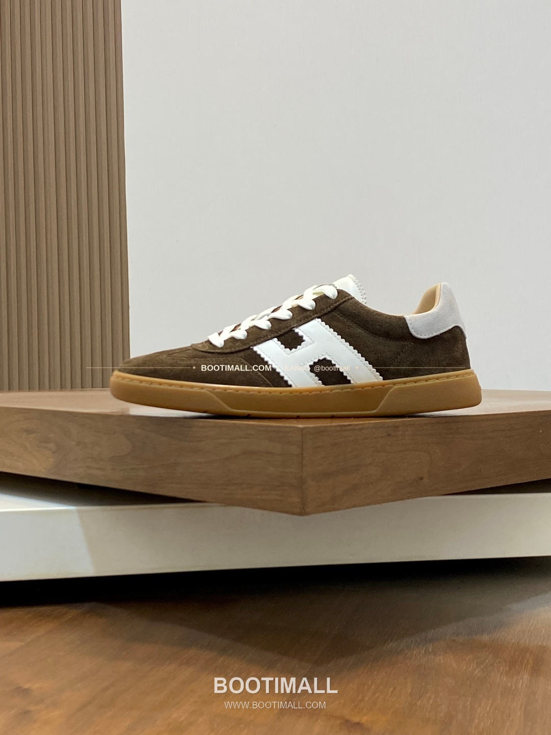 호간 H패치 송아지가죽 믹스 로고 레이스업 스니커즈 브라운 Hogan H Patch Calfskin Mix Logo Lace-Up Sneakers 2