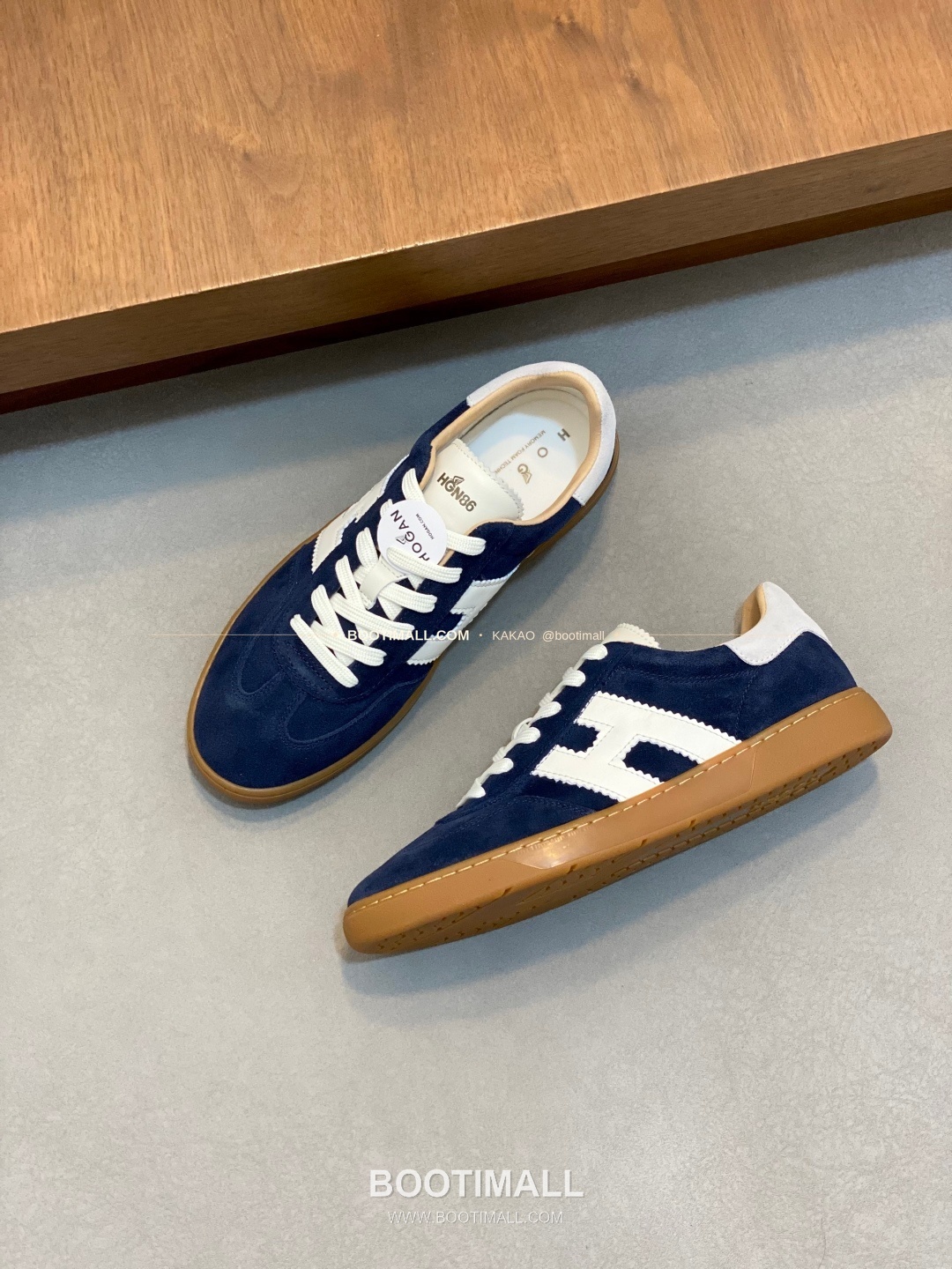 호간 H패치 송아지가죽 믹스 로고 레이스업 스니커즈 네이비 Hogan H Patch Calfskin Mix Logo Lace-Up Sneakers 5