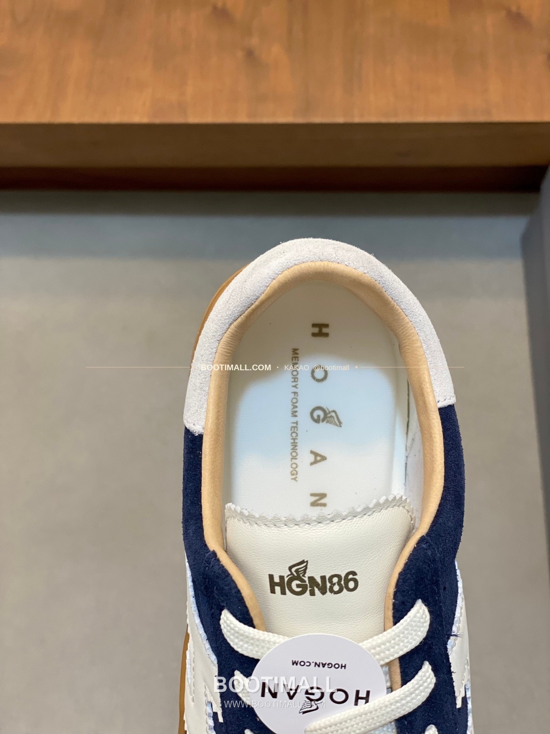 호간 H패치 송아지가죽 믹스 로고 레이스업 스니커즈 네이비 Hogan H Patch Calfskin Mix Logo Lace-Up Sneakers 7