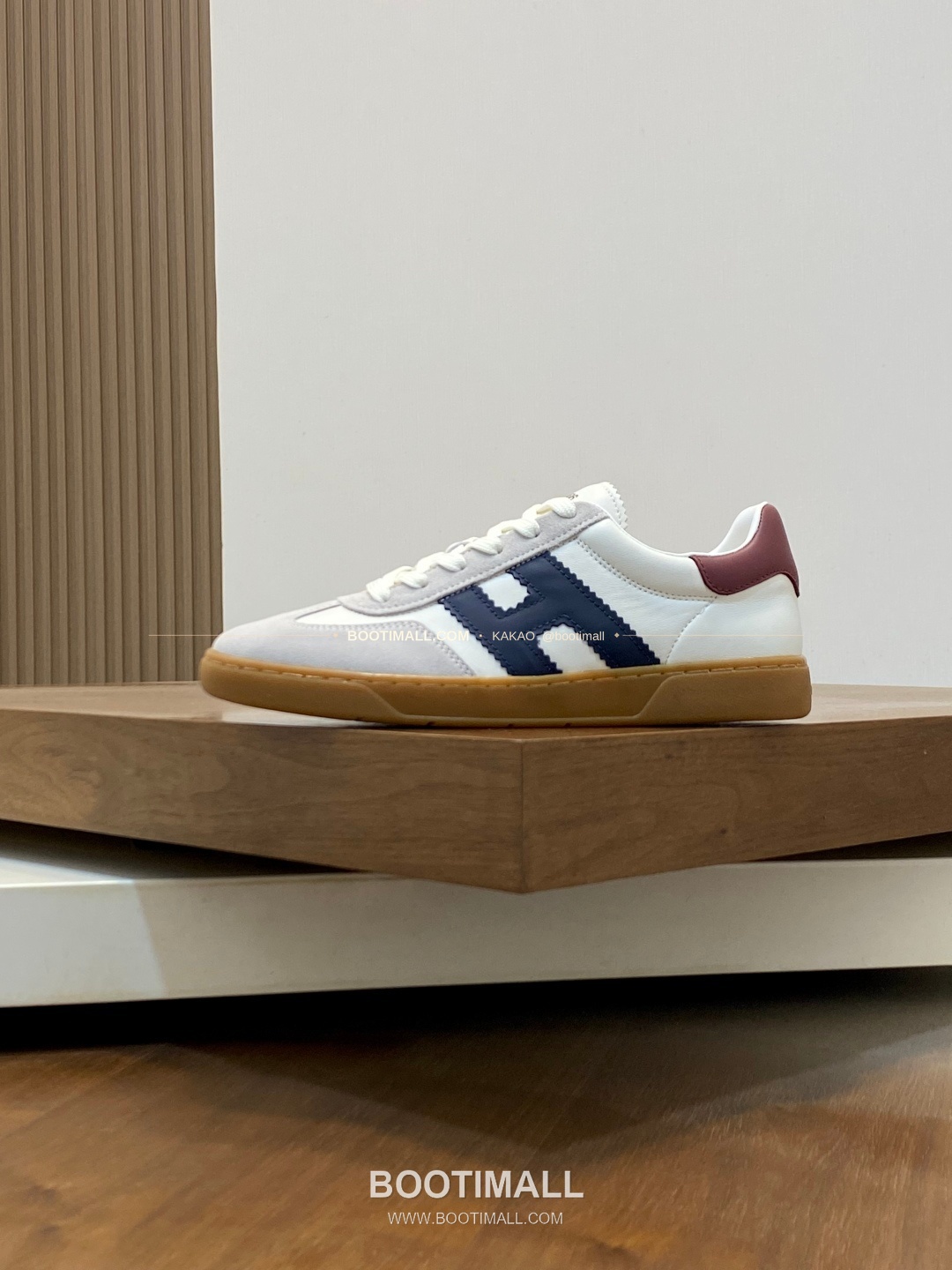 호간 H패치 송아지가죽 믹스 로고 레이스업 스니커즈 화이트 Hogan H Patch Calfskin Mix Logo Lace-Up Sneakers 2