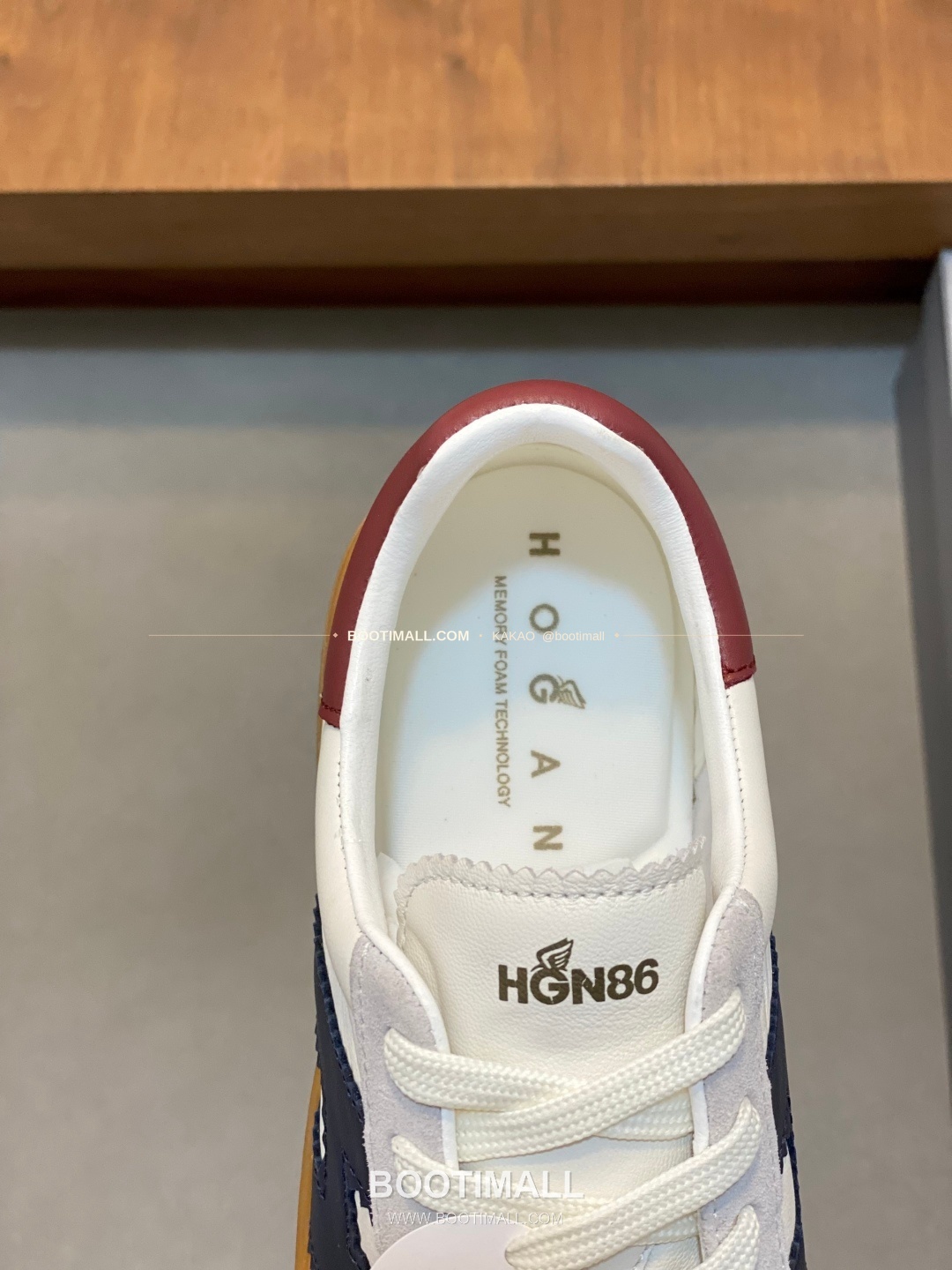 호간 H패치 송아지가죽 믹스 로고 레이스업 스니커즈 화이트 Hogan H Patch Calfskin Mix Logo Lace-Up Sneakers 7