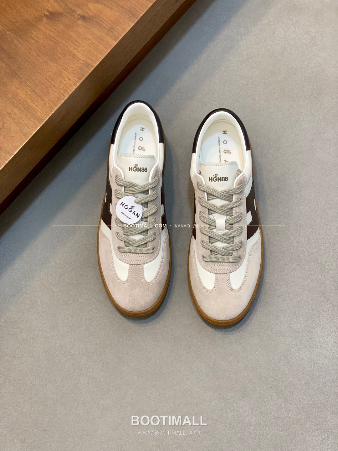 호간 H패치 송아지가죽 믹스 로고 레이스업 스니커즈 Hogan H Patch Calfskin Mix Logo Lace-Up Sneakers 1