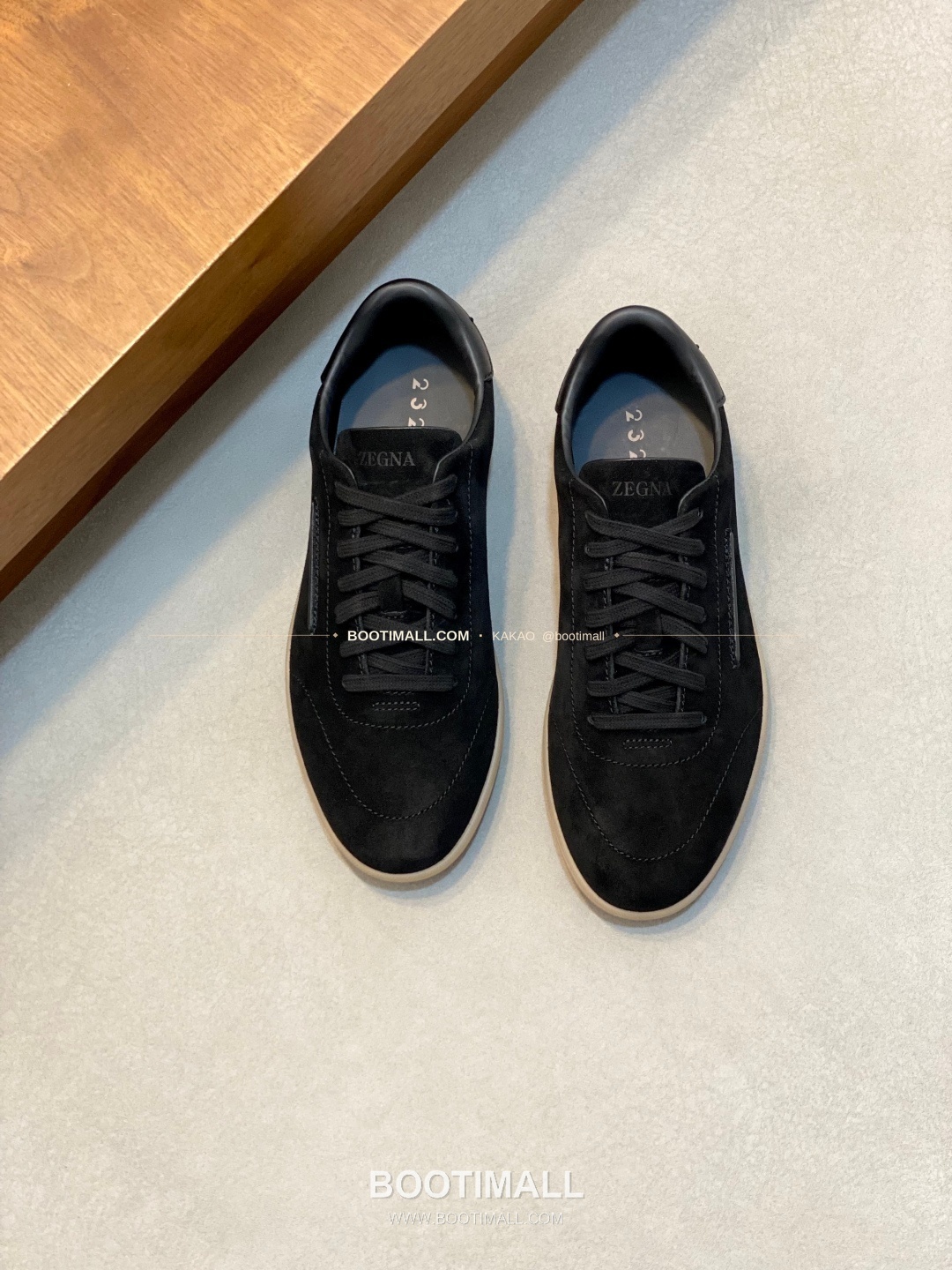 제냐 232 스웨이드 로고 레이스업 스니커즈 블랙 Zegna 232 Suede Logo Lace-Up Sneakers 1