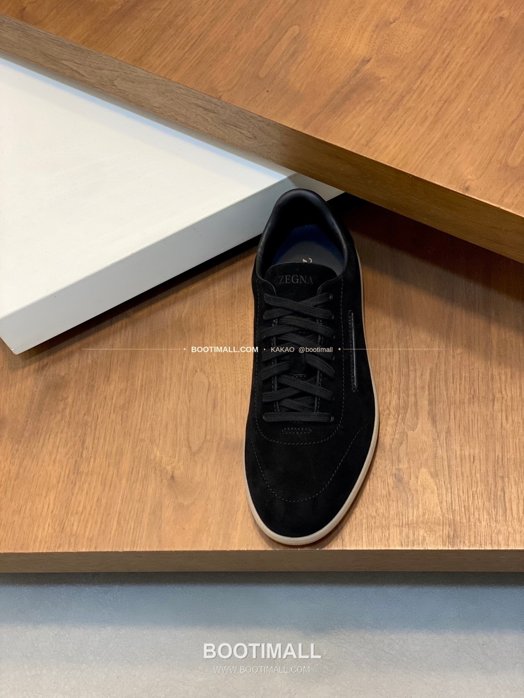 제냐 232 스웨이드 로고 레이스업 스니커즈 블랙 Zegna 232 Suede Logo Lace-Up Sneakers 6