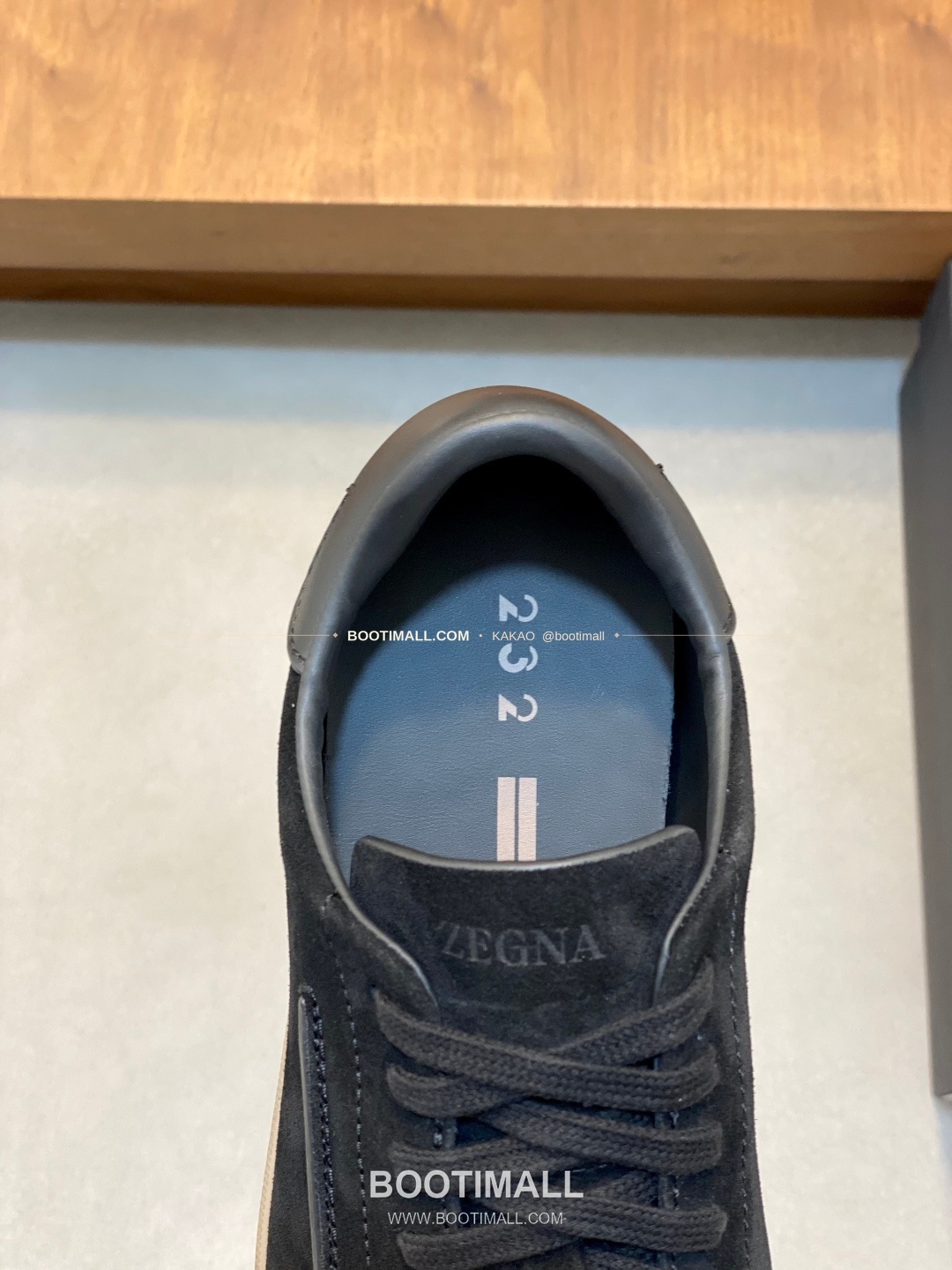 제냐 232 스웨이드 로고 레이스업 스니커즈 블랙 Zegna 232 Suede Logo Lace-Up Sneakers 7