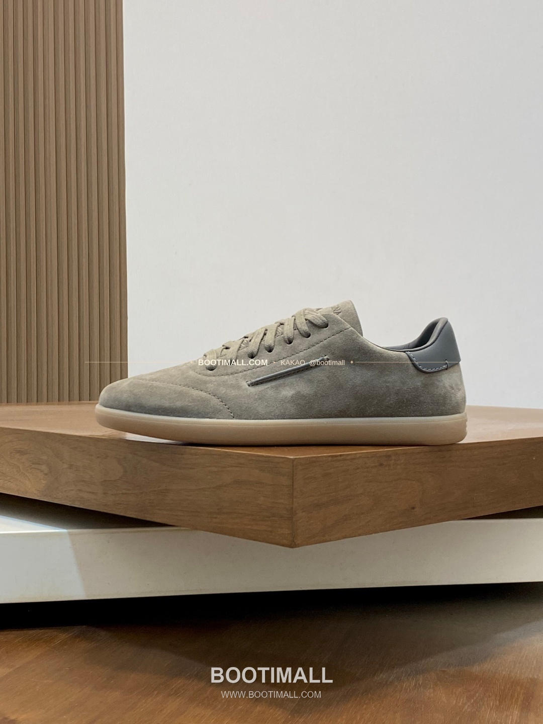 제냐 232 스웨이드 로고 레이스업 스니커즈 카키 Zegna 232 Suede Logo Lace-Up Sneakers 2